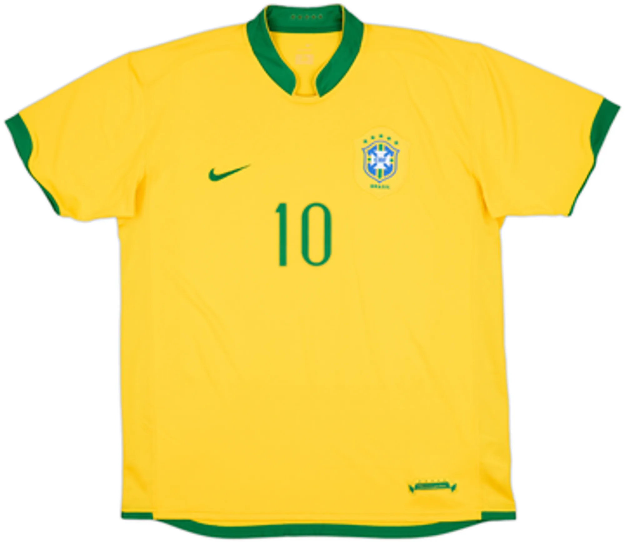 2006-08 Brazil Home Shirt Ronaldinho #10 - 8/10 - (L)
