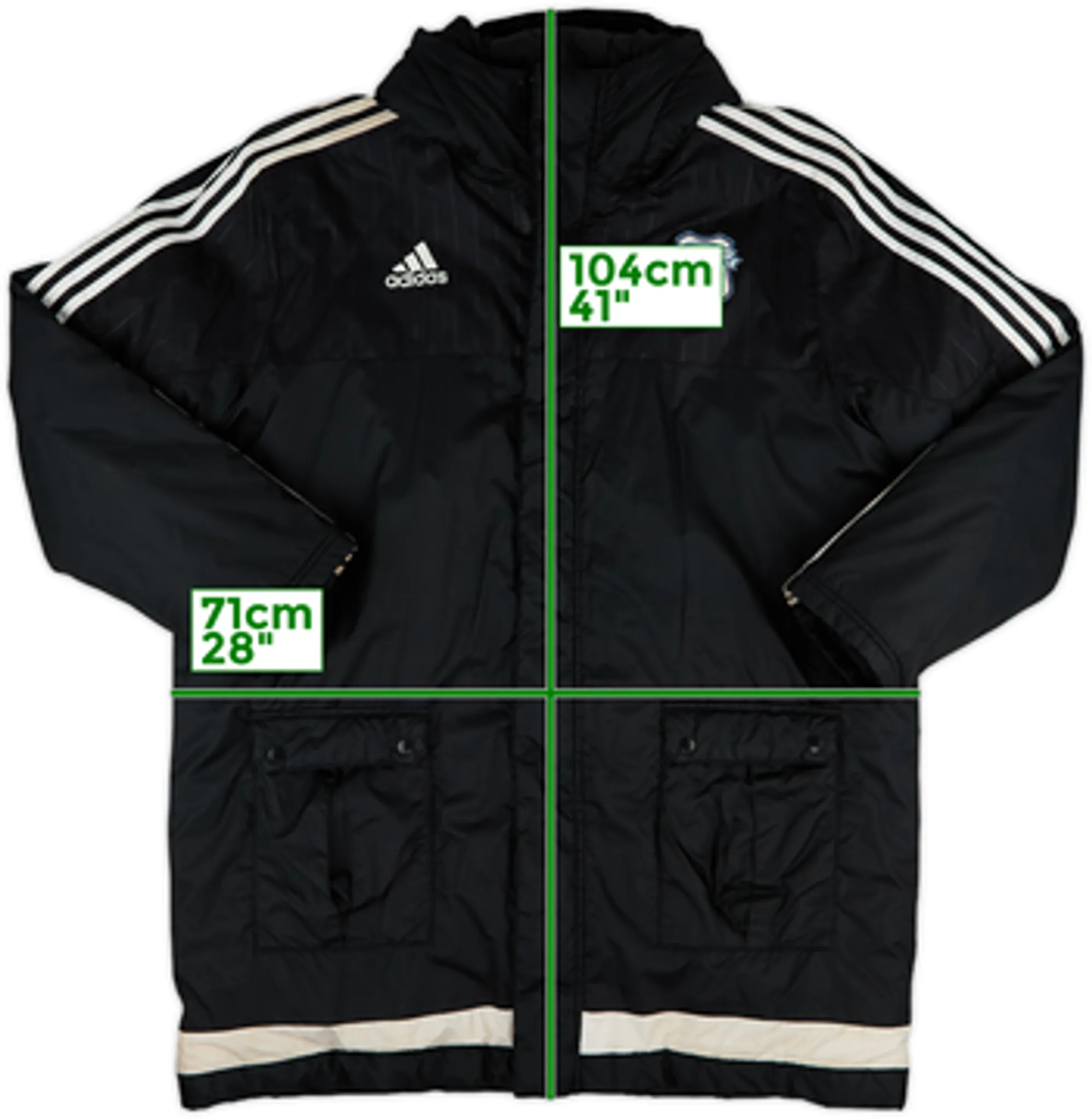 2015-16 Cardiff City adidas Padded Bench Coat - 7/10 - (XL)