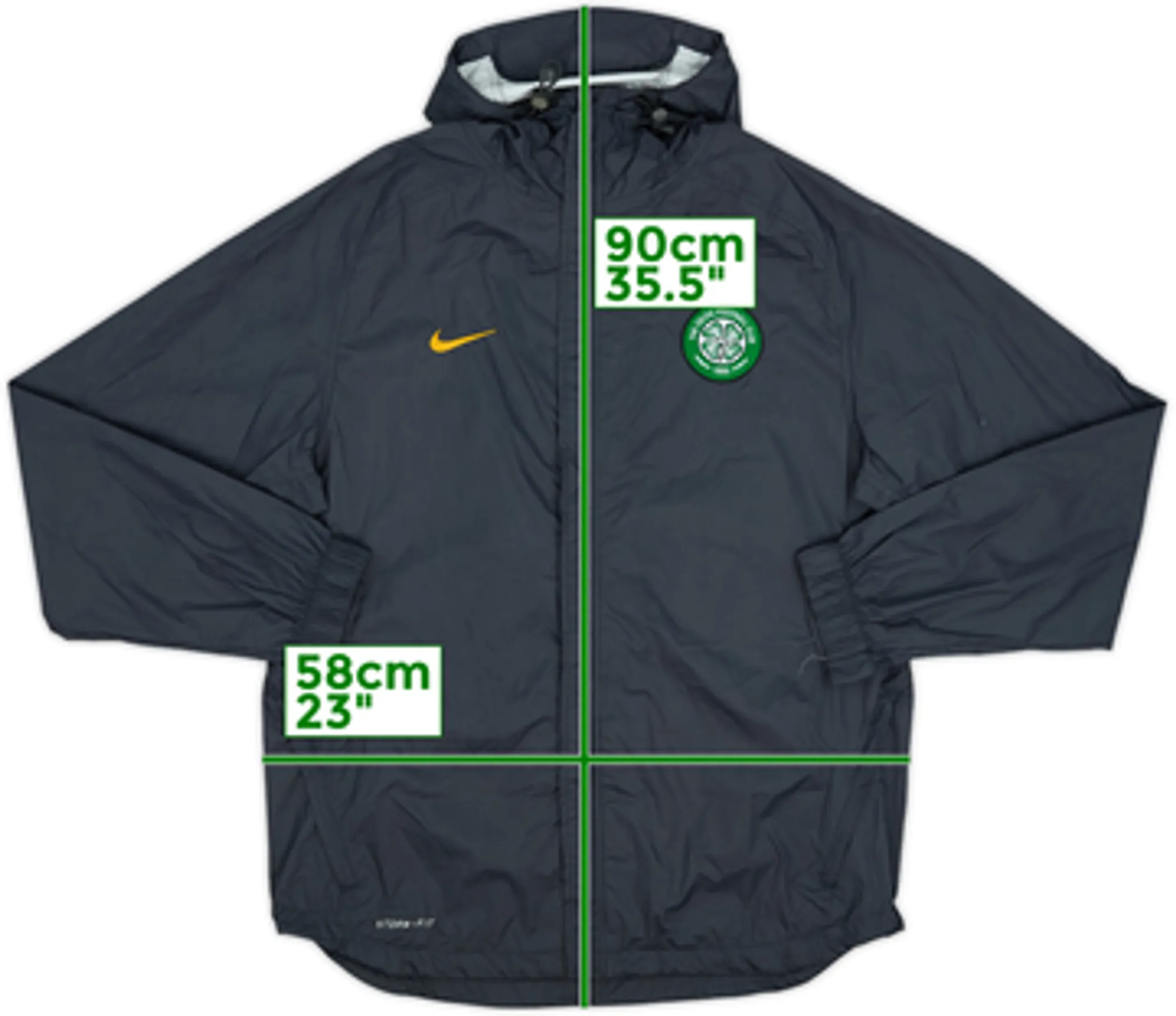 2010-11 Celtic Nike Hooded Rain Jacket - 8/10 - (L)
