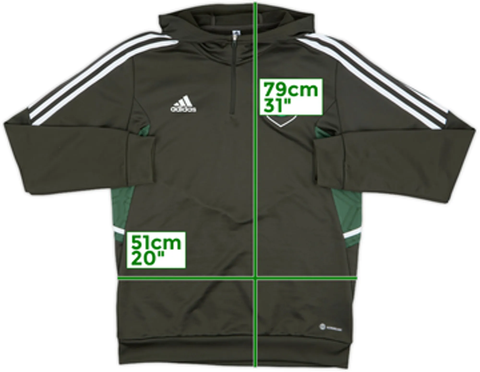 2022-23 Celtic adidas 1/4 Zip Hooded Drill Top - 7/10 - (L)