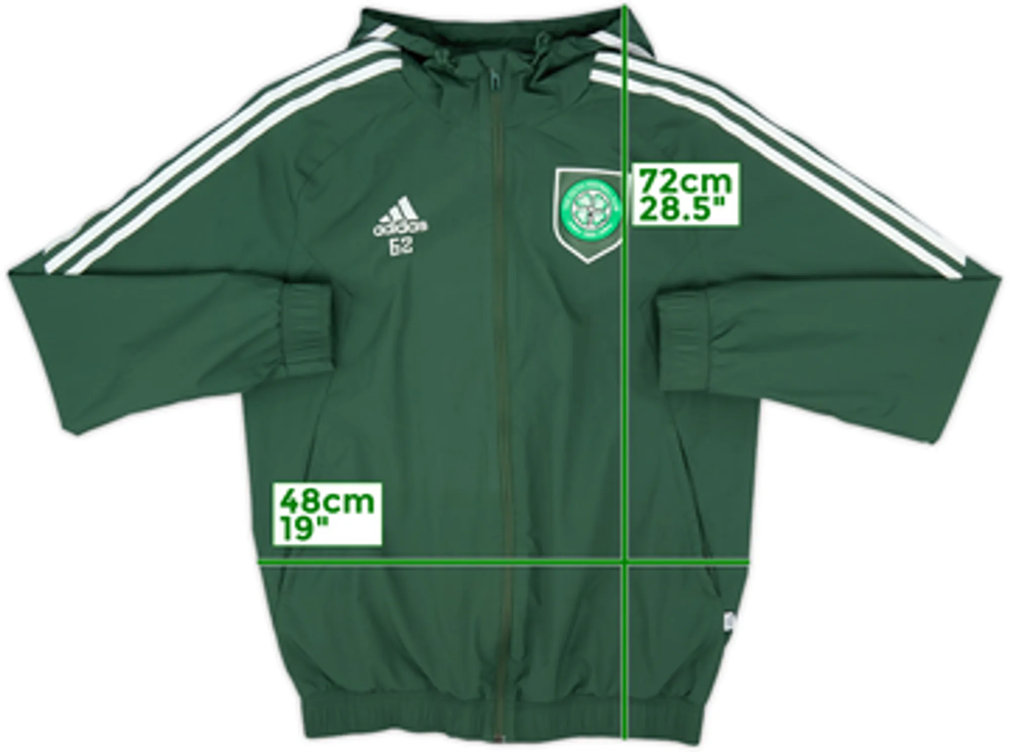 2022-23 Celtic adidas Player Issue Hooded Track Jacket #62 - 8/10 - (S)