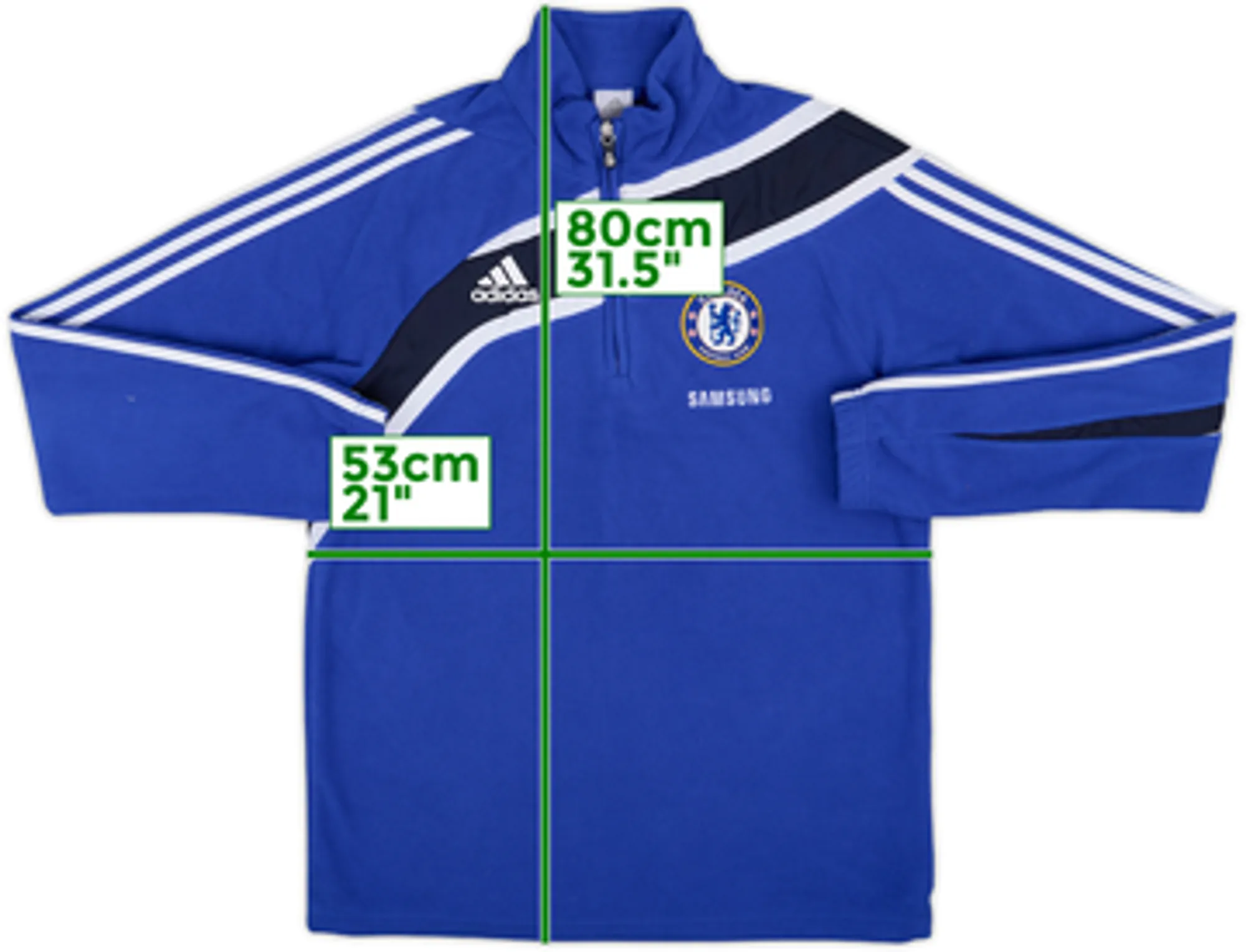 2009-10 Chelsea adidas 1/4 Zip Drill Top - 8/10 - (M)