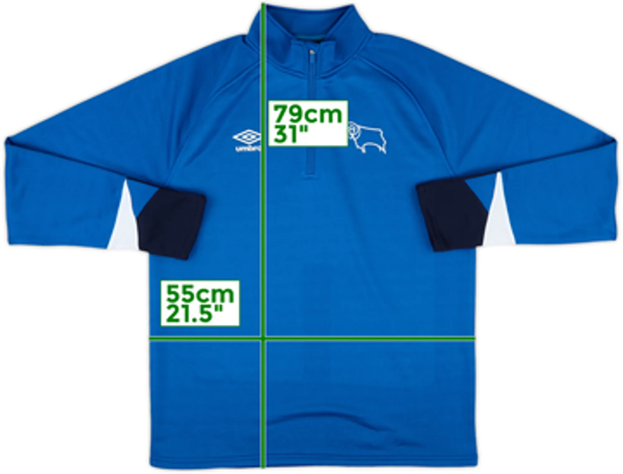 2022-23 Derby County Umbro 1/4 Zip Training Top - 9/10 - (L)