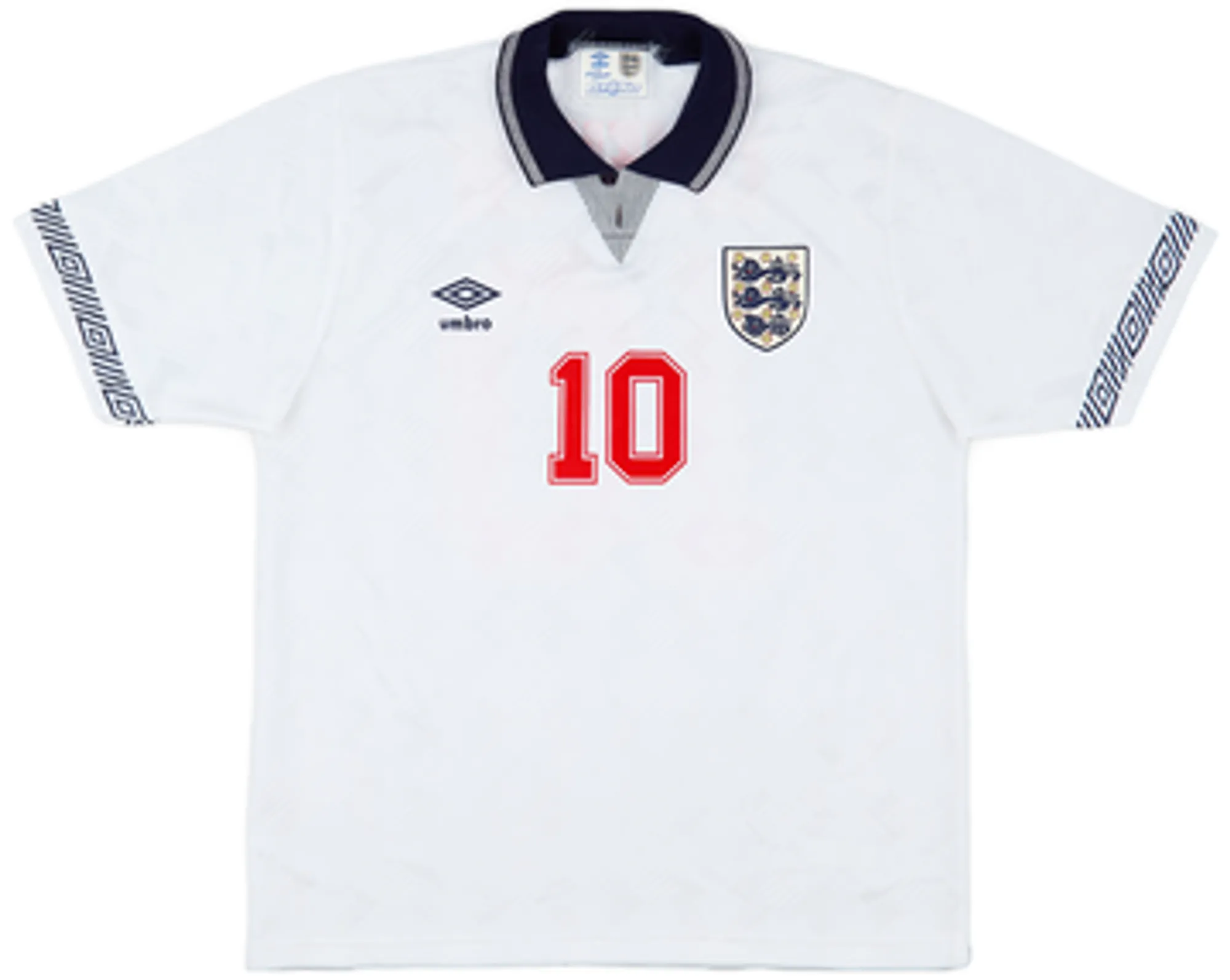 1990-92 England Home Shirt Lineker #10 - 8/10 - (L)