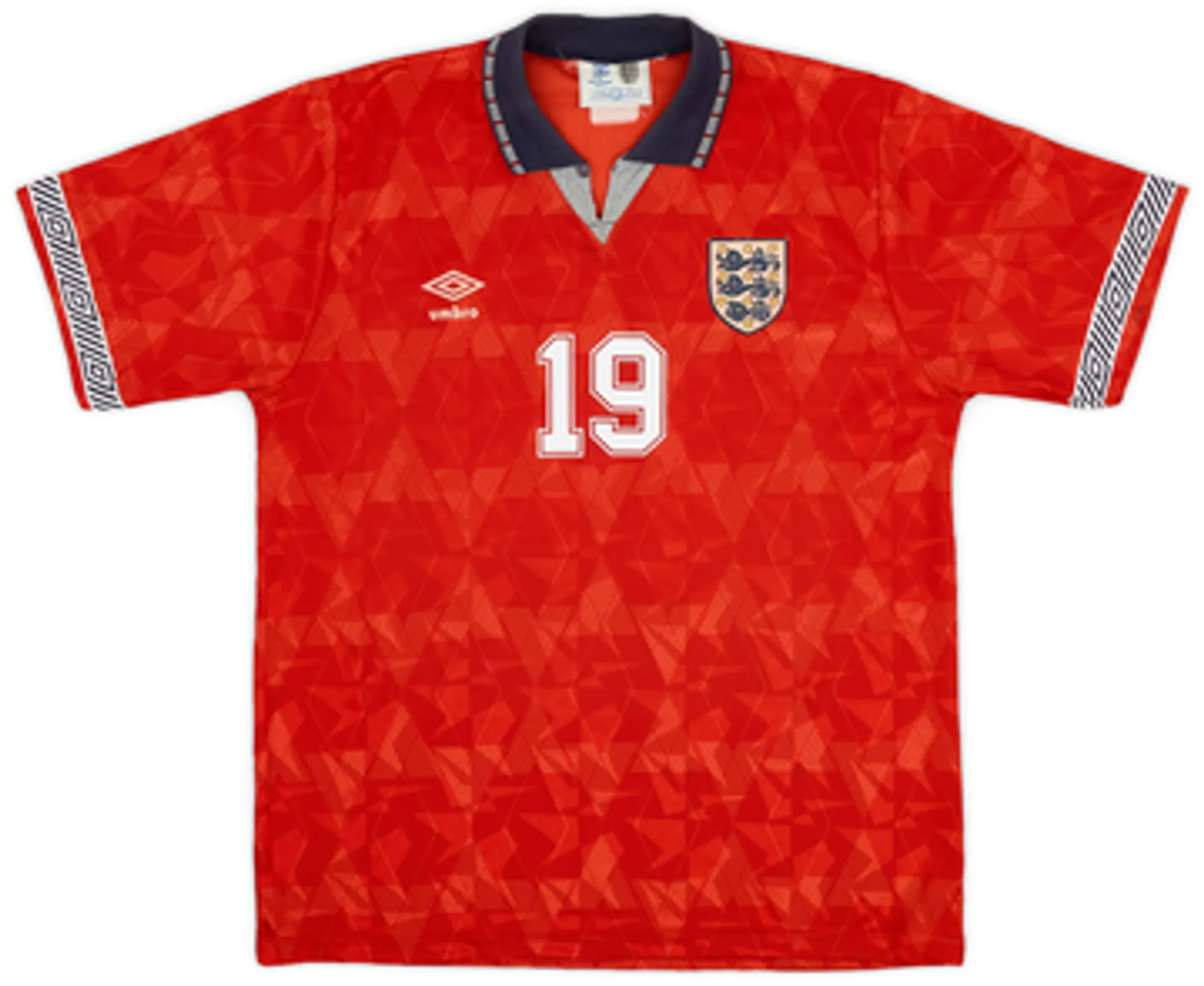 1990-93 England Away Shirt Gascoigne #19 - 7/10 - (L)