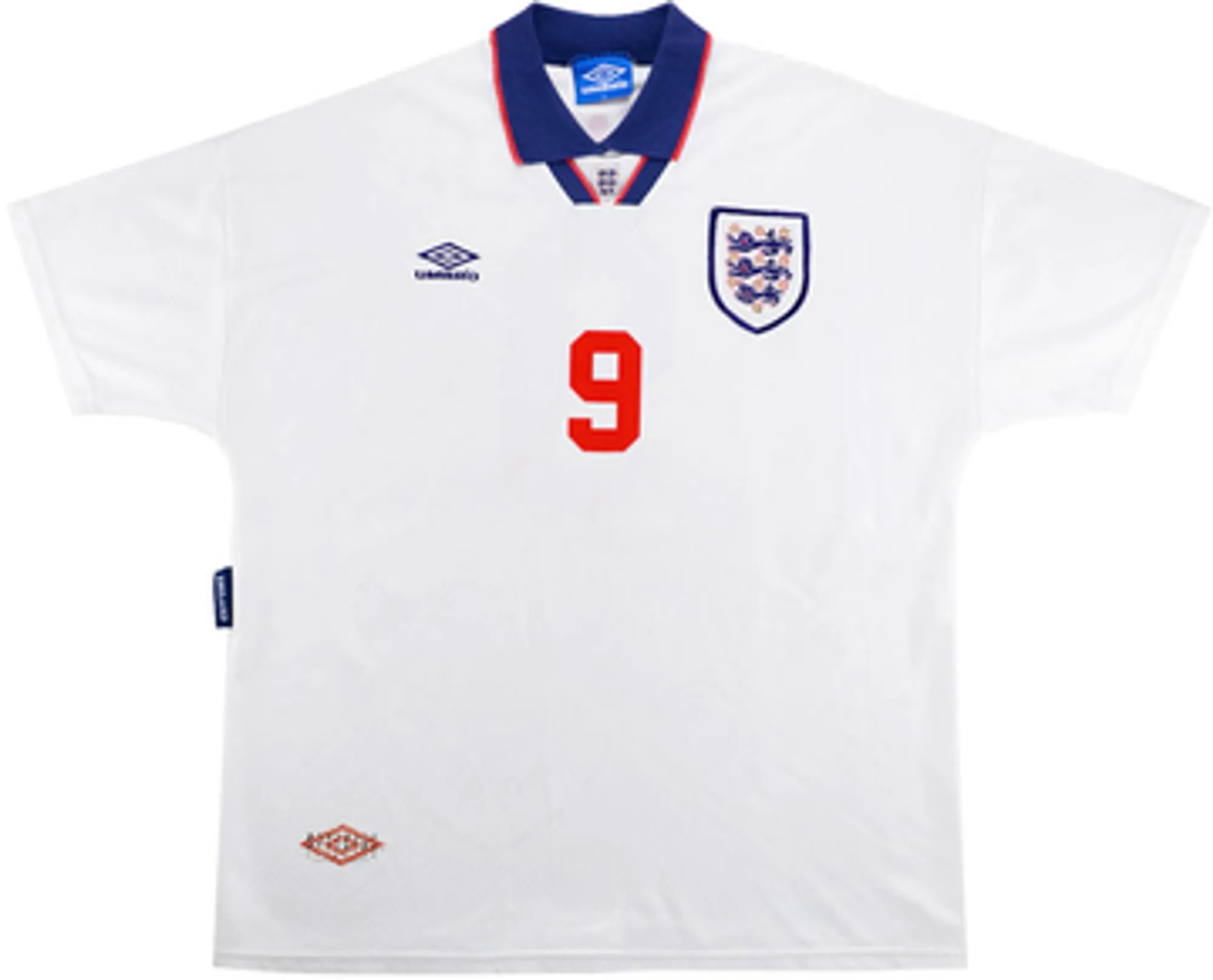 1993-95 England Home Shirt Shearer #9 - 8/10 - (L)
