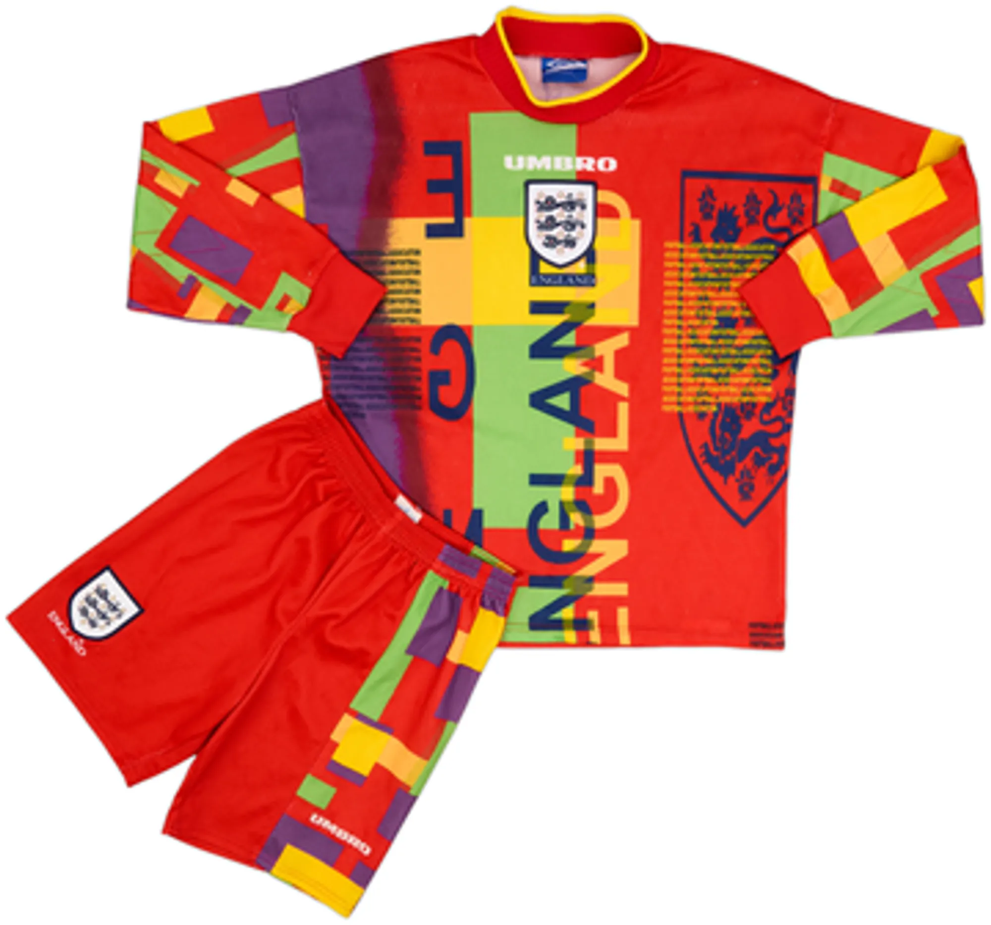 1995-96 England GK Shirt & Shorts #1 - 7/10 - (M)