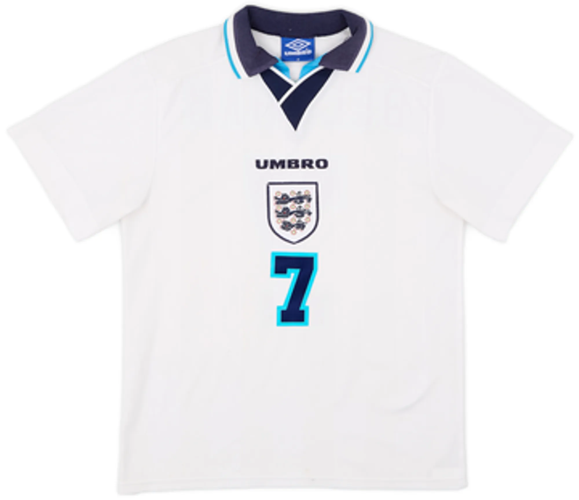 1995-97 England Home Shirt Beckham #7 - 5/10 - (M)