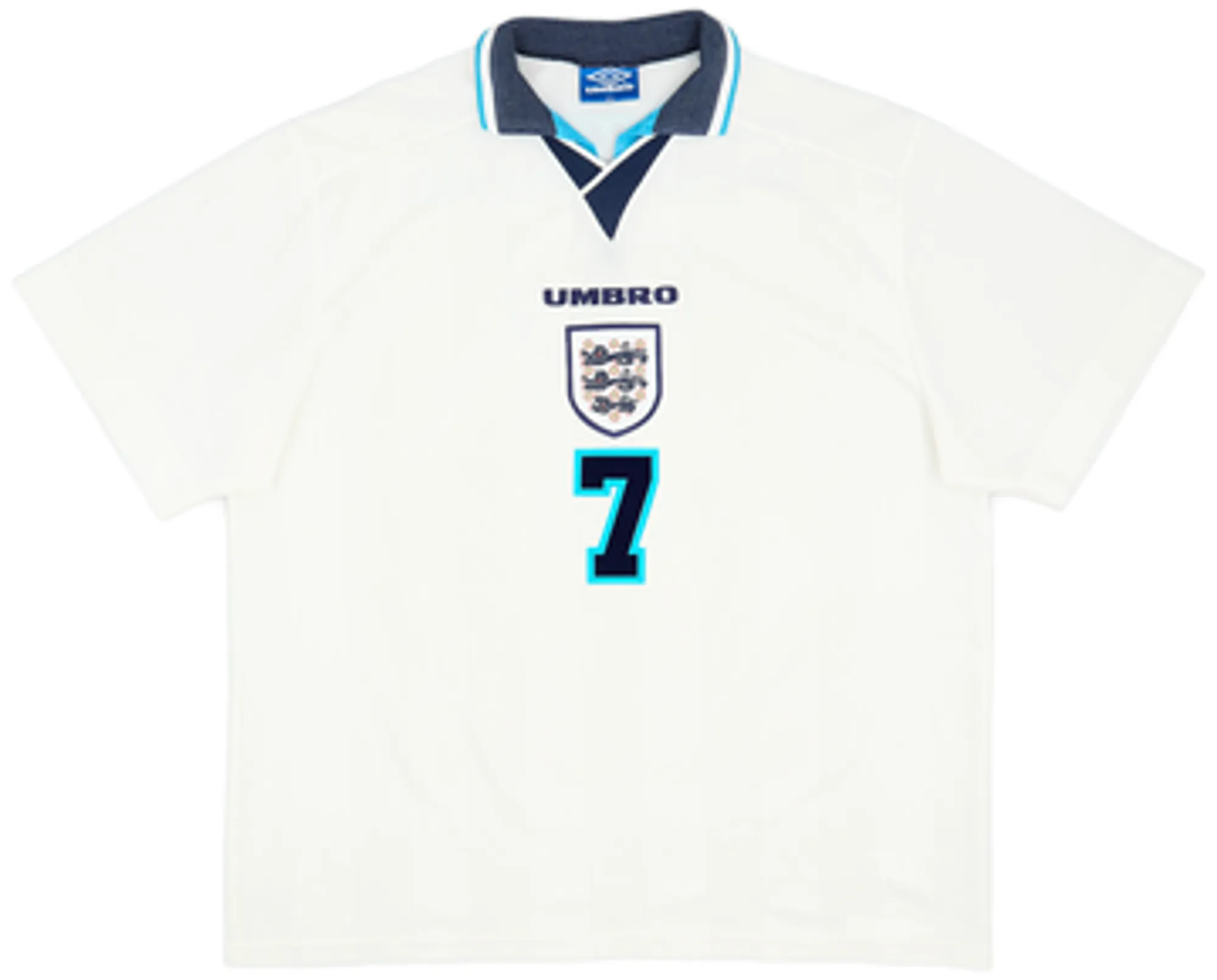 1995-97 England Home Shirt Beckham #7 - 5/10 - (XXL)