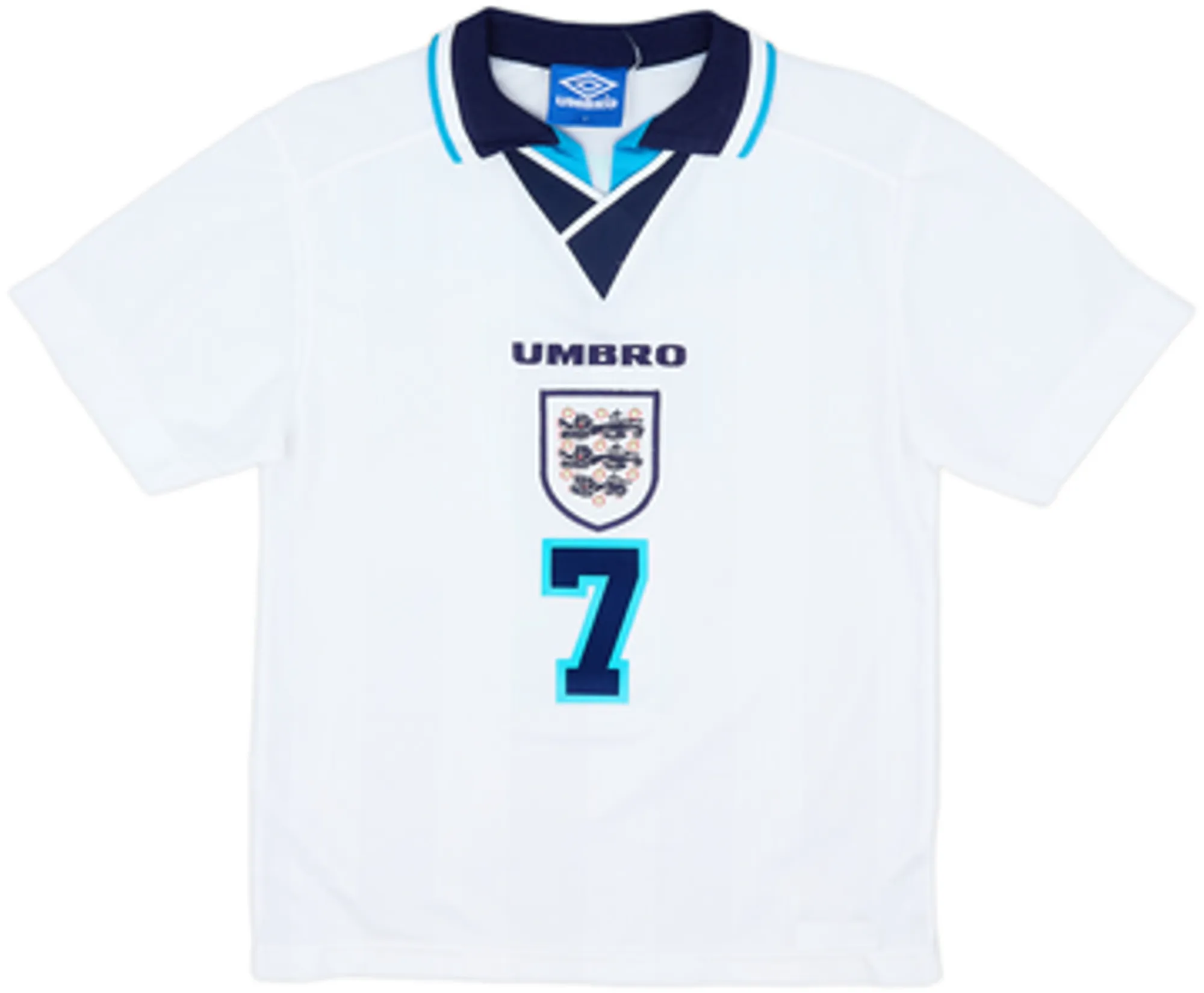 1995-97 England Home Shirt Beckham #7 - 9/10 - (L)