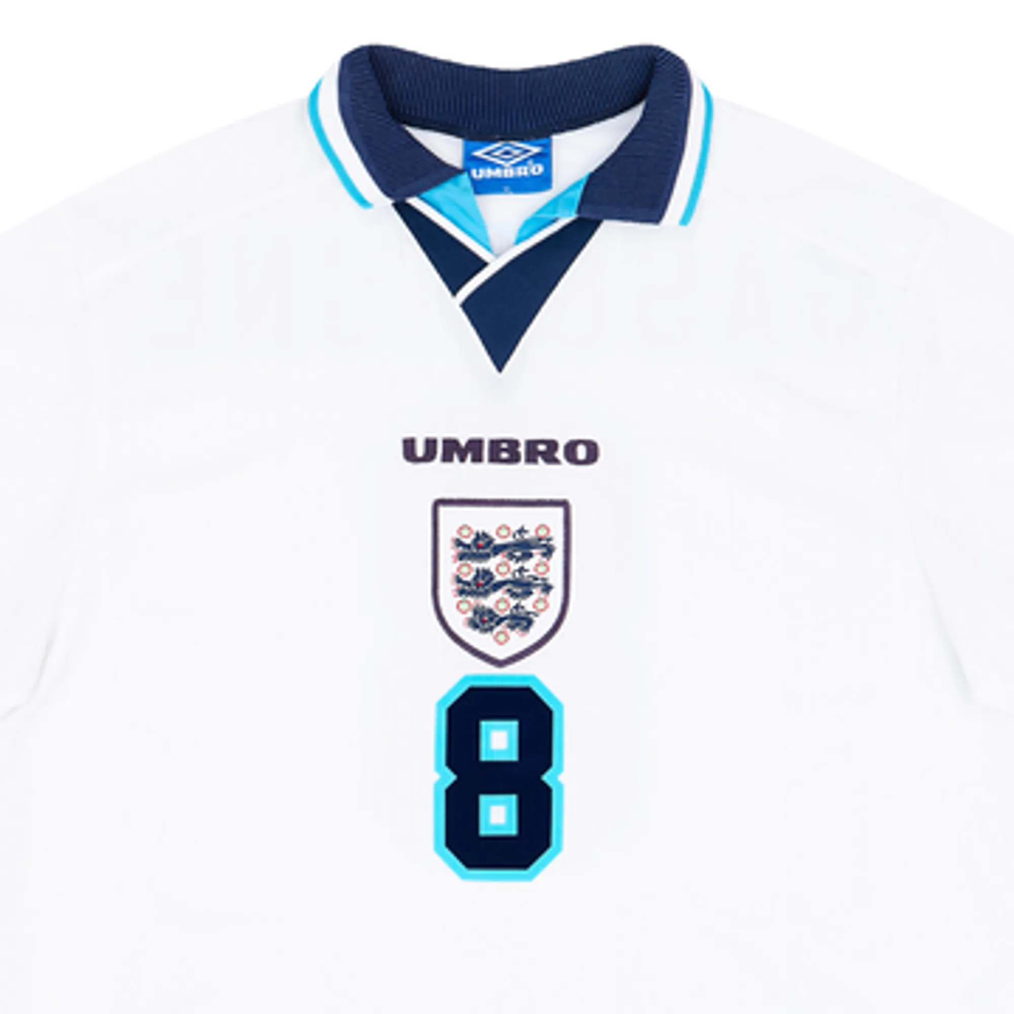 1995-97 England Home Shirt Gascoigne #8 - 6/10 - (XL)
