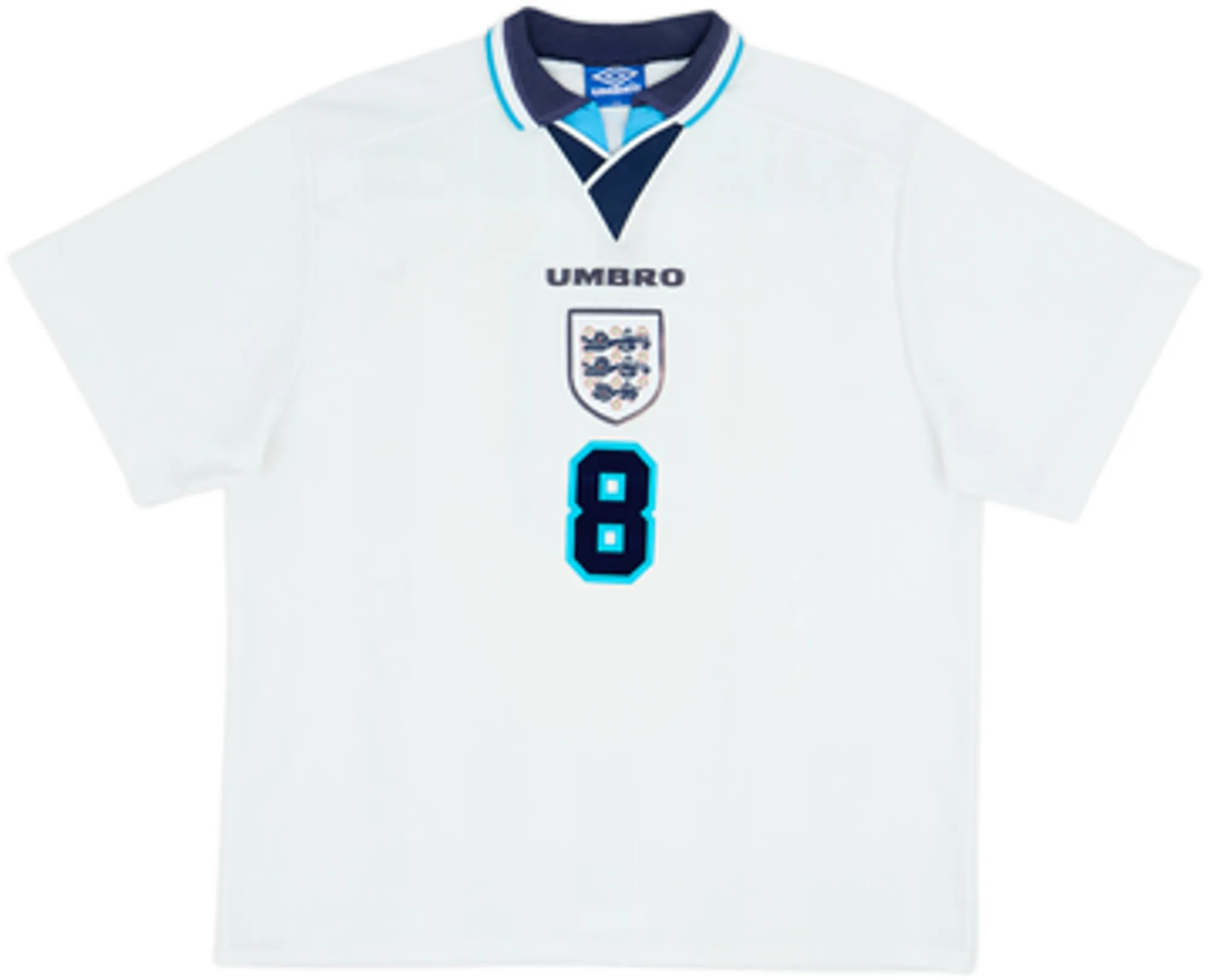 1995-97 England Home Shirt Gascoigne #8 - 6/10 - (M)