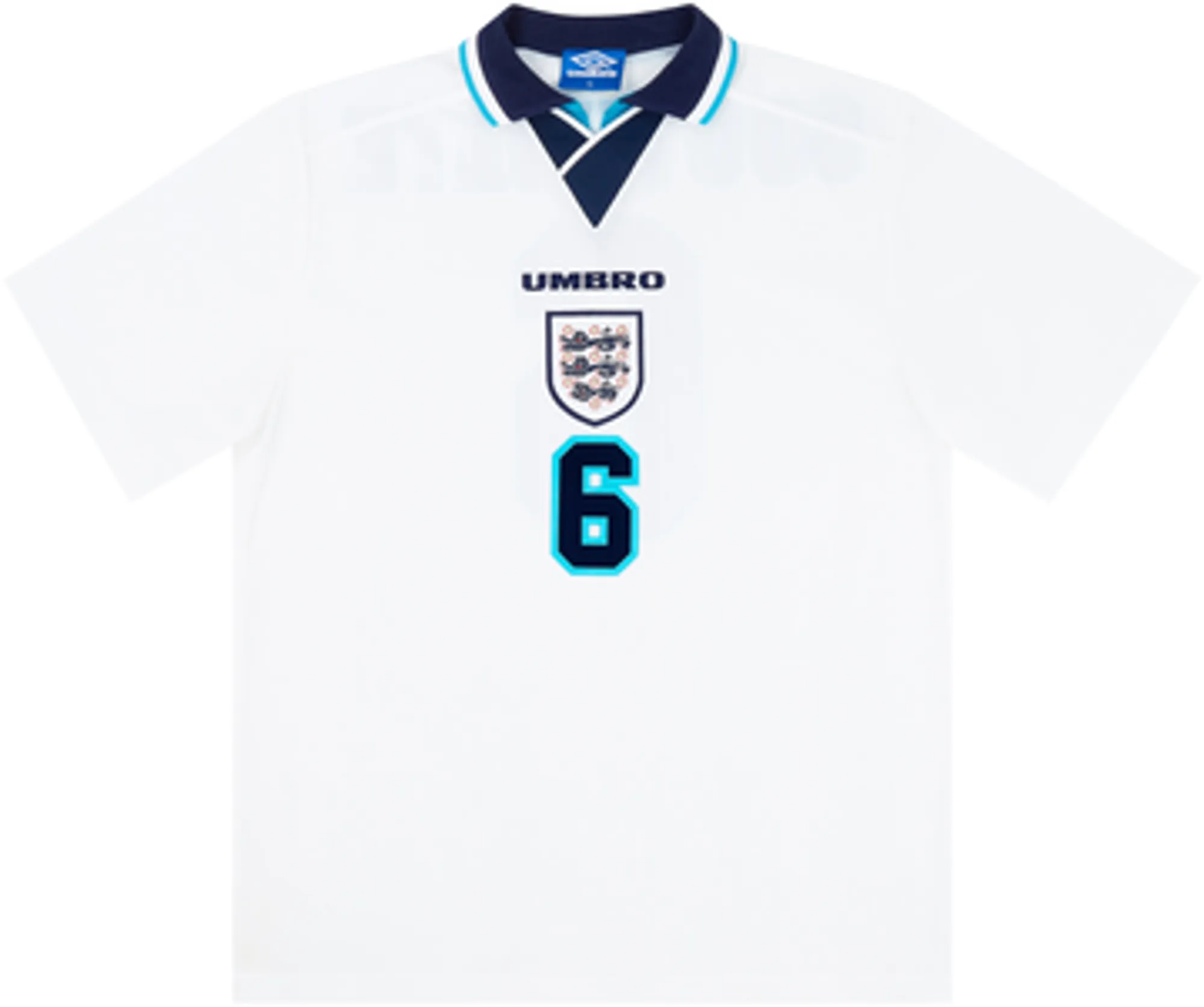 1995-97 England Home Shirt Southgate #6 - 6/10 - (XXL)