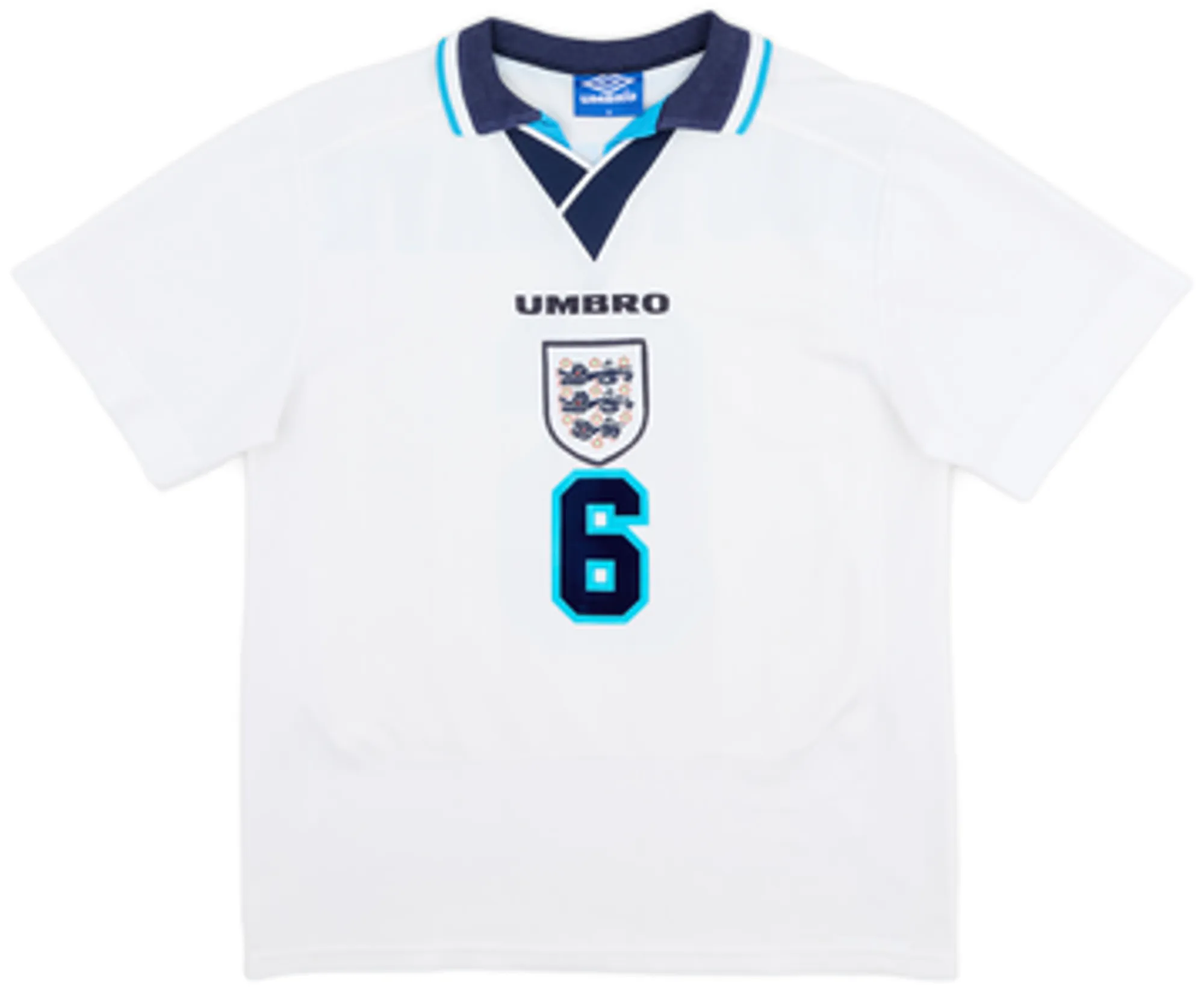 1995-97 England Home Shirt Southgate #6 - 9/10 - (M)