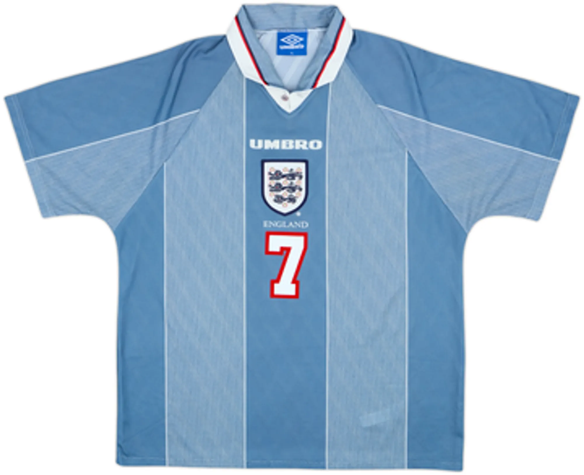 1996-97 England Away Shirt Beckham #7 - 6/10 - (L)