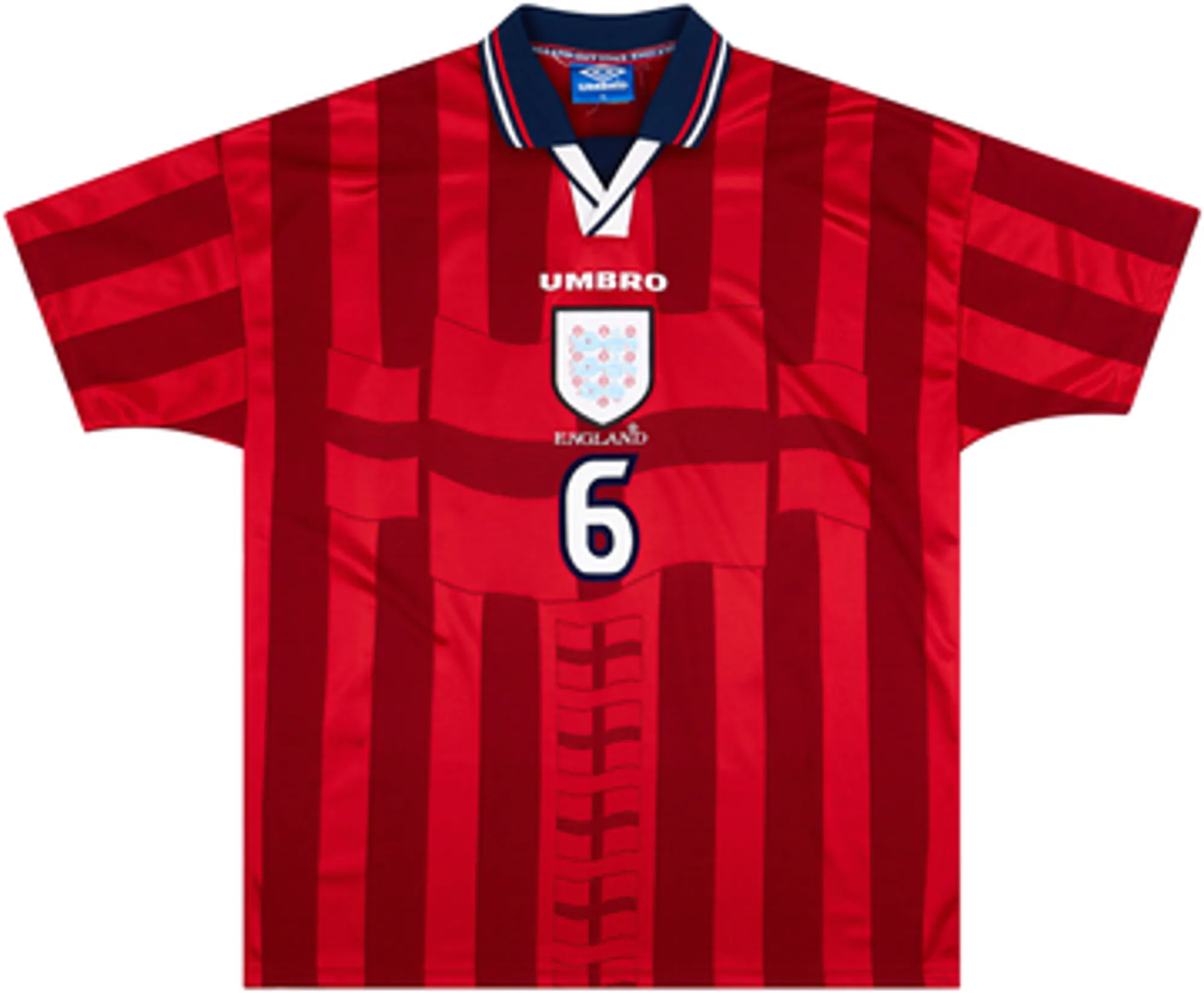 1997-99 England Away Shirt Southgate #6 - 8/10 - (XXL)