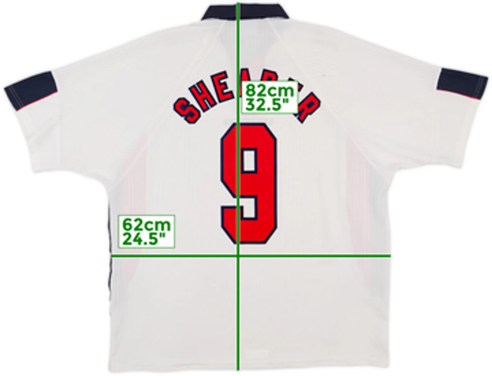 1997-99 England Home Shirt Shearer #9 - 6/10 - (XXL)