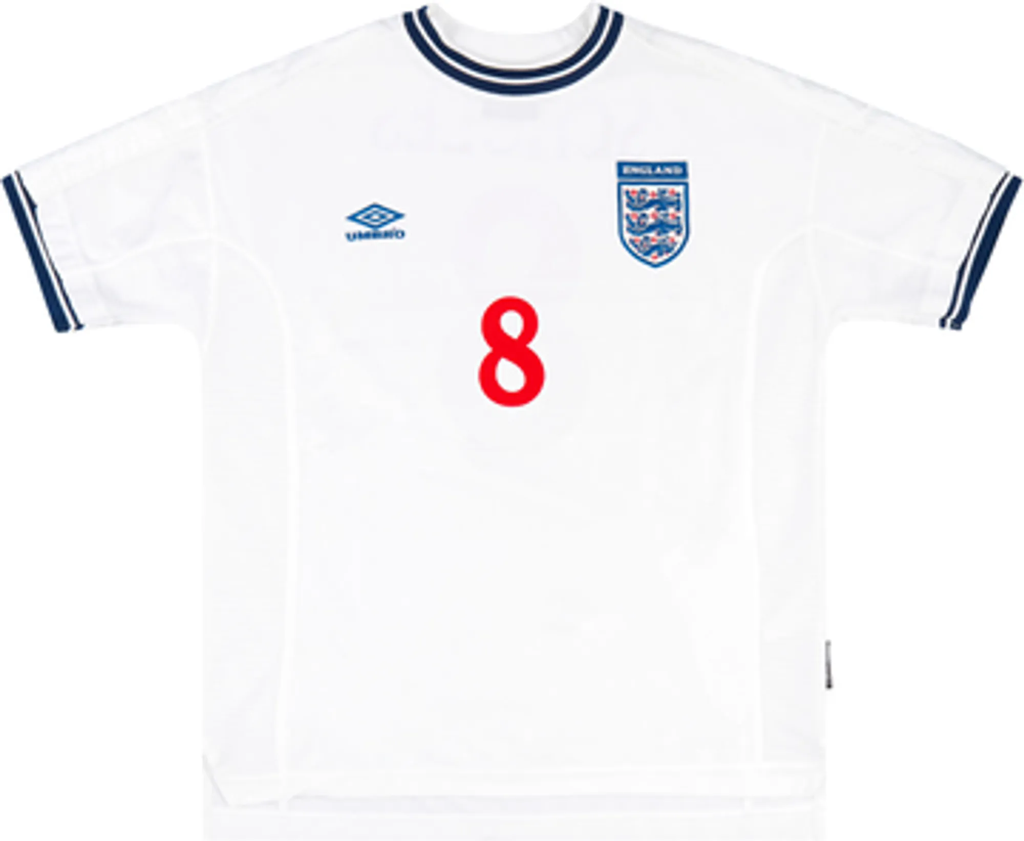 1999-01 England Home Shirt Scholes #8 - 7/10 - (XL)