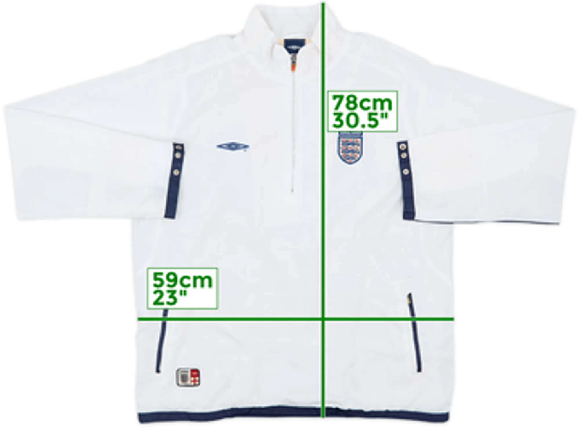 2001-02 England Umbro 1/4 Zip Rain Jacket - 8/10 - (M)