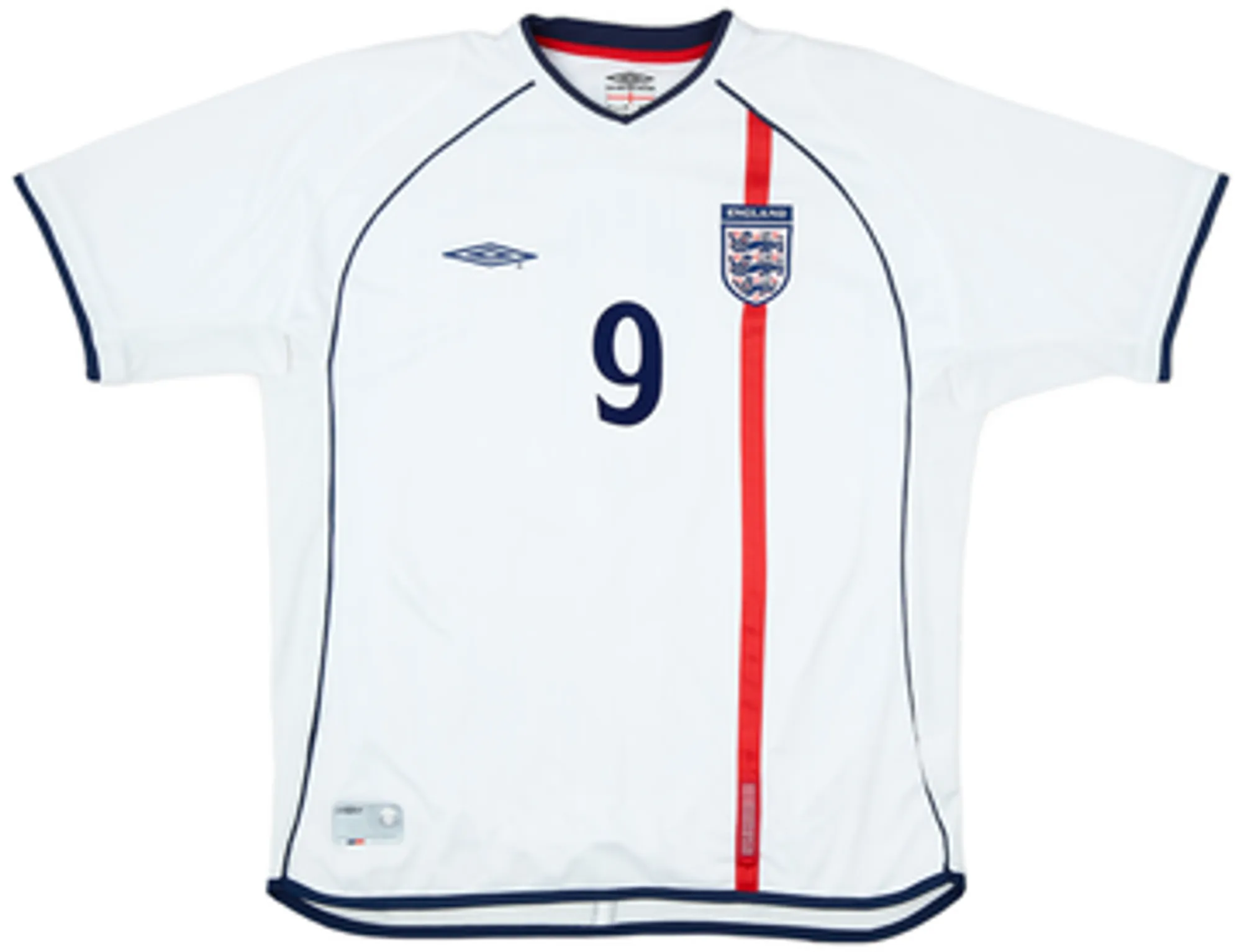 2001-03 England Home Shirt Fowler #9 - 9/10 - (XL)