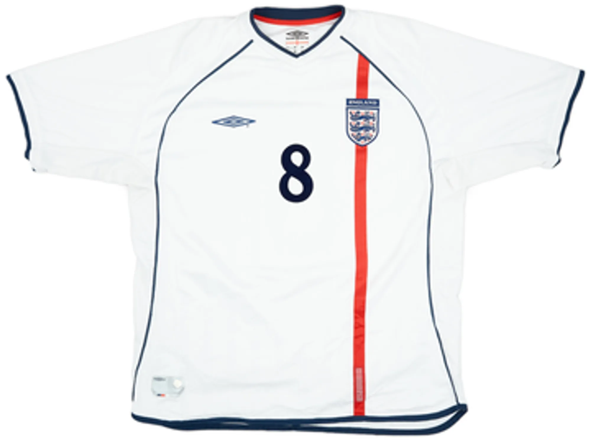 2001-03 England Home Shirt Scholes #8 - 8/10 - (L)