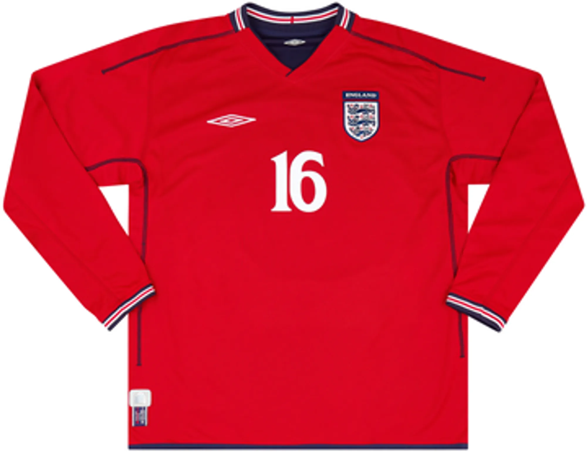 2002-04 England Away L/S Shirt Southgate #16 - 8/10 - (L)