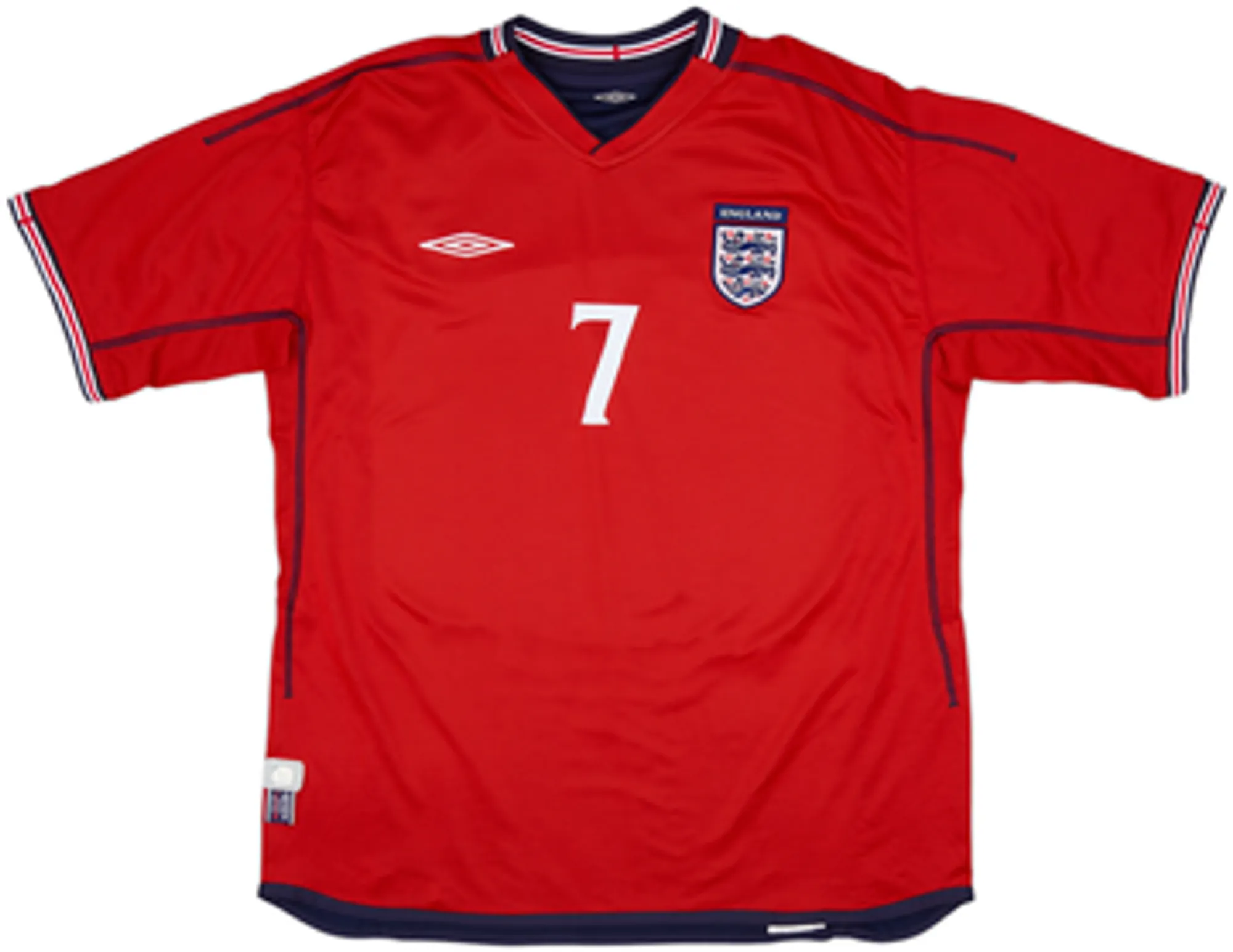 2002-04 England Away Shirt Beckham #7 - 7/10 - (M)
