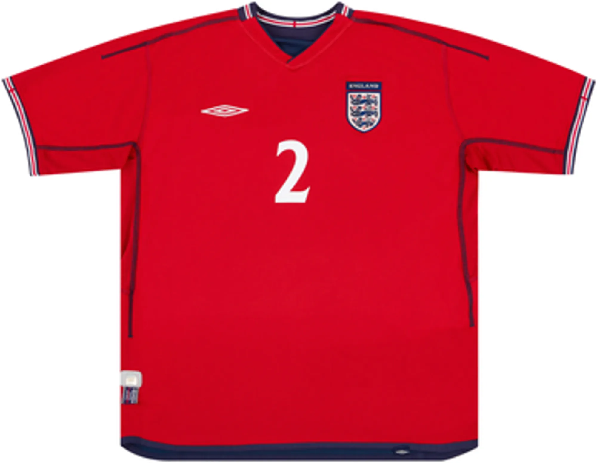 2002-04 England Away Shirt G.Neville #2 - 8/10 - (L)