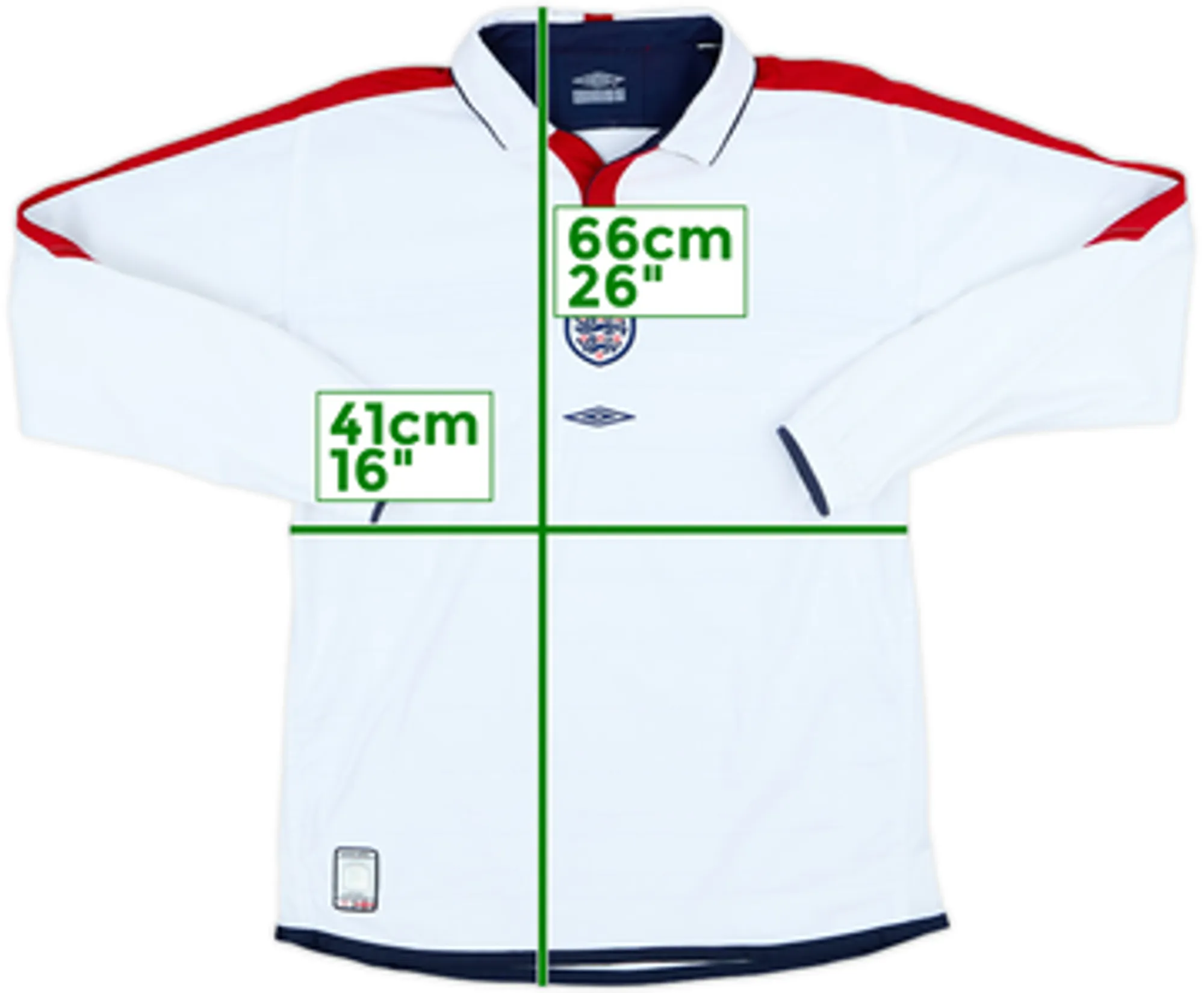 2003-05 England Home L/S Shirt - 8/10 - (L.Boys)