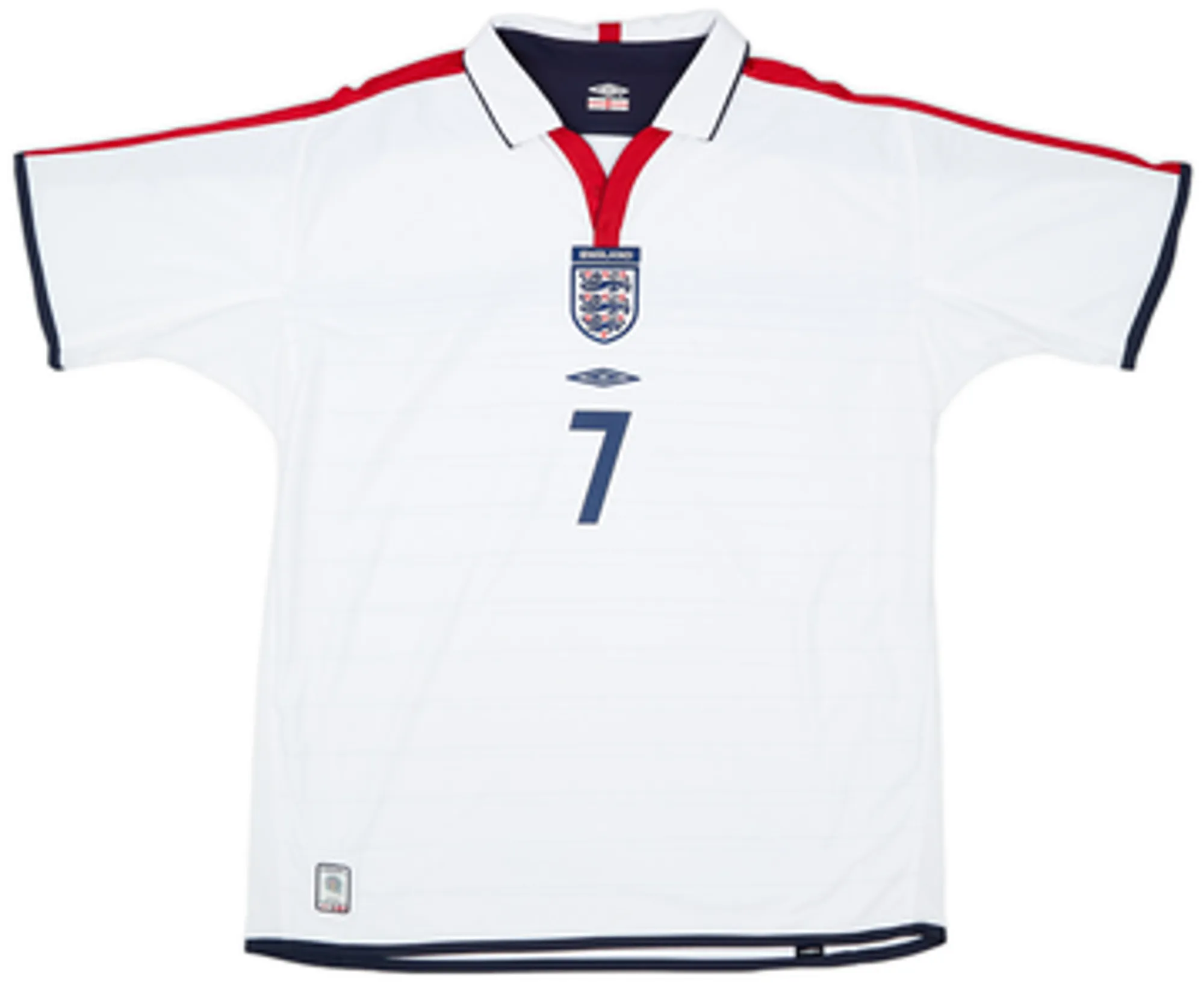 2003-05 England Home Shirt Beckham #7EL