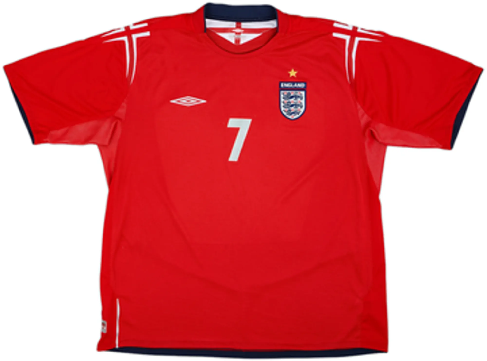 2004-06 England Away Shirt Beckham #7 - 7/10 - (L)