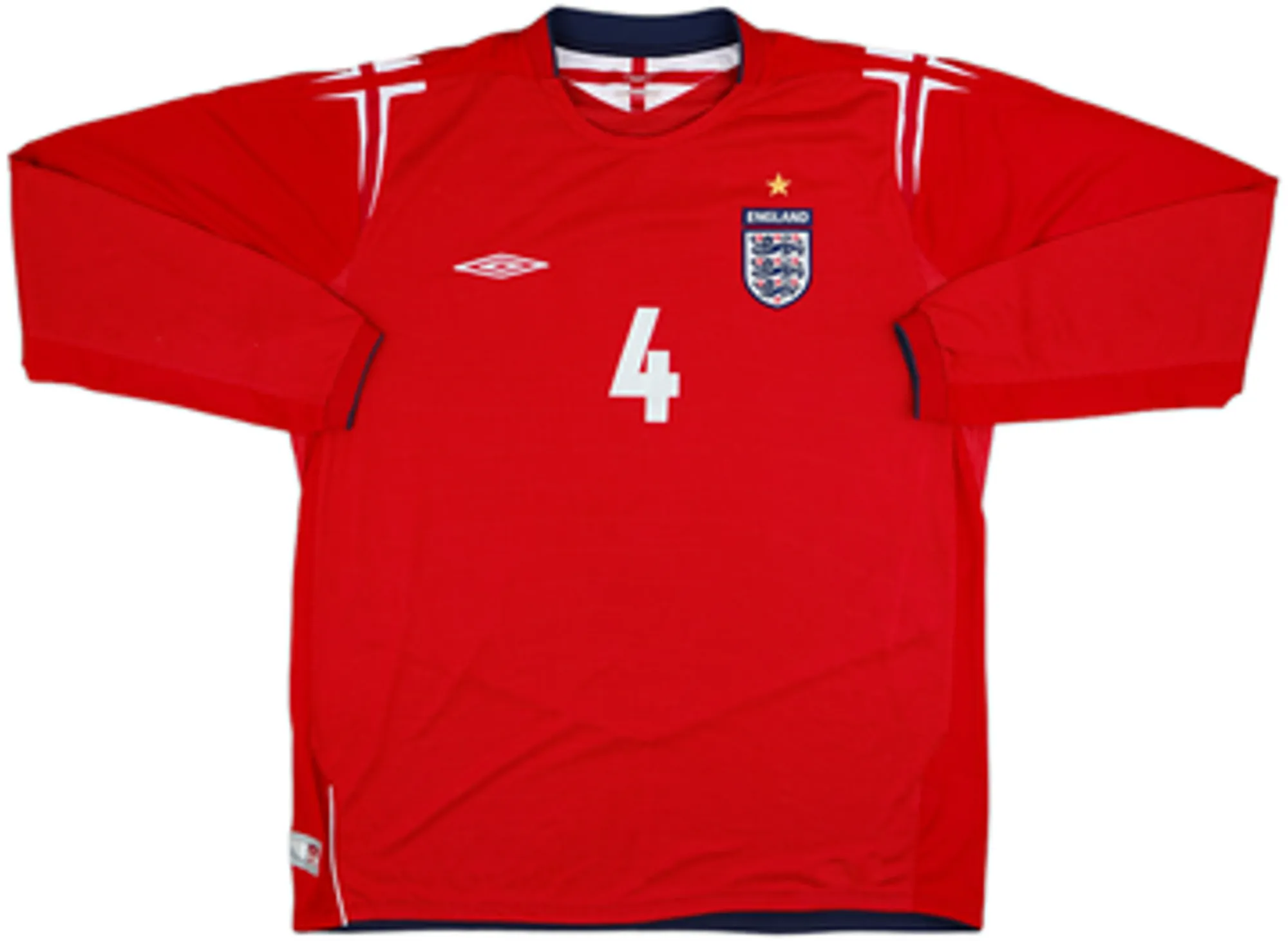 2004-06 England Away L/S Shirt Gerrard #4 - 7/10 - (XL)