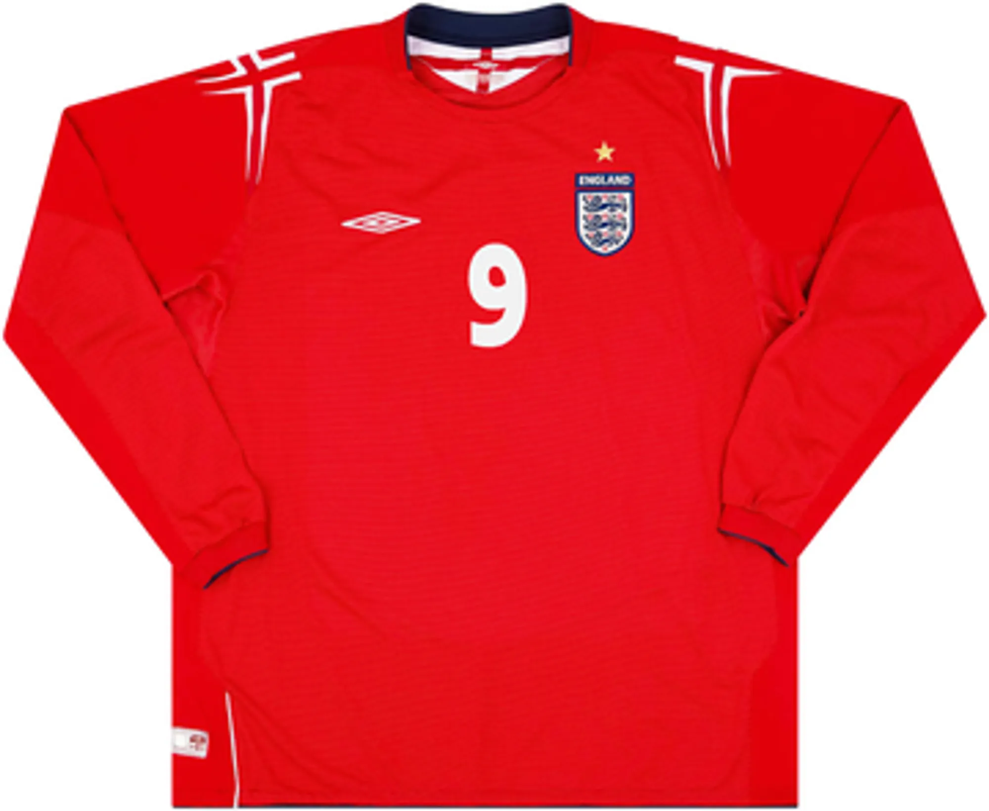 2004-06 England Away L/S Shirt Rooney #9 - 8/10 - (XXL)