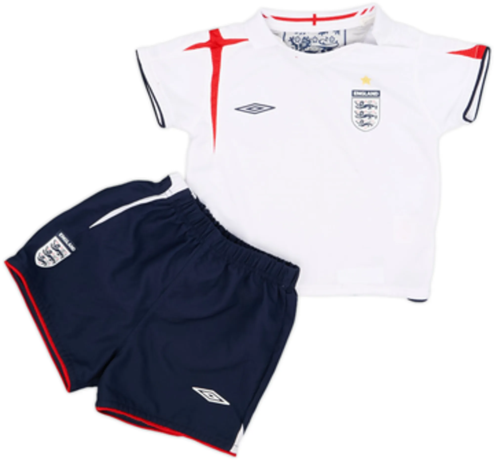 2005-07 England Home Shirt & Shorts - 8/10 - (18-24 Months)