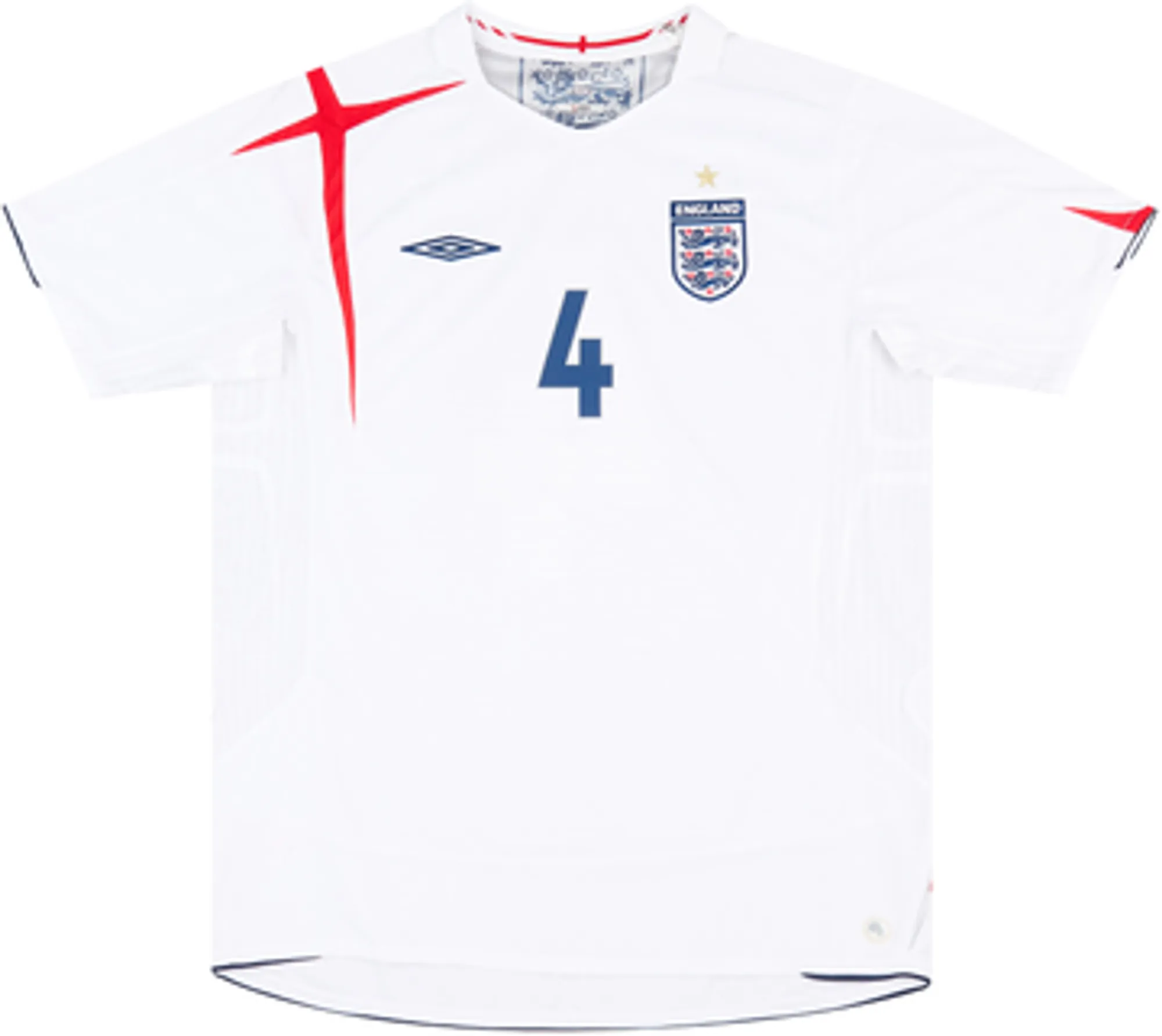 2005-07 England Home Shirt Gerrard #4EL