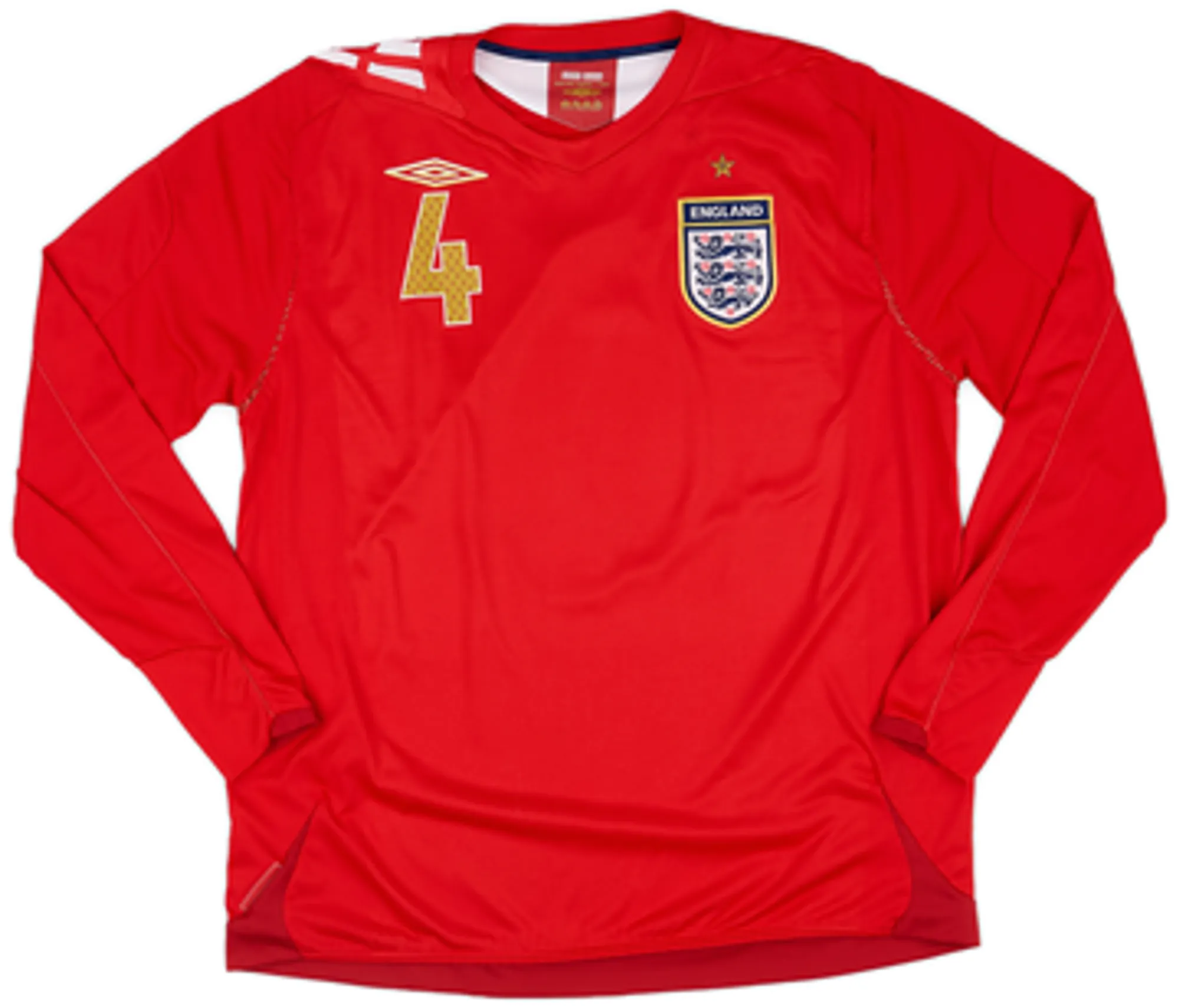 2006-08 England Away L/S Shirt Gerrard #4 - 9/10 - (XL)