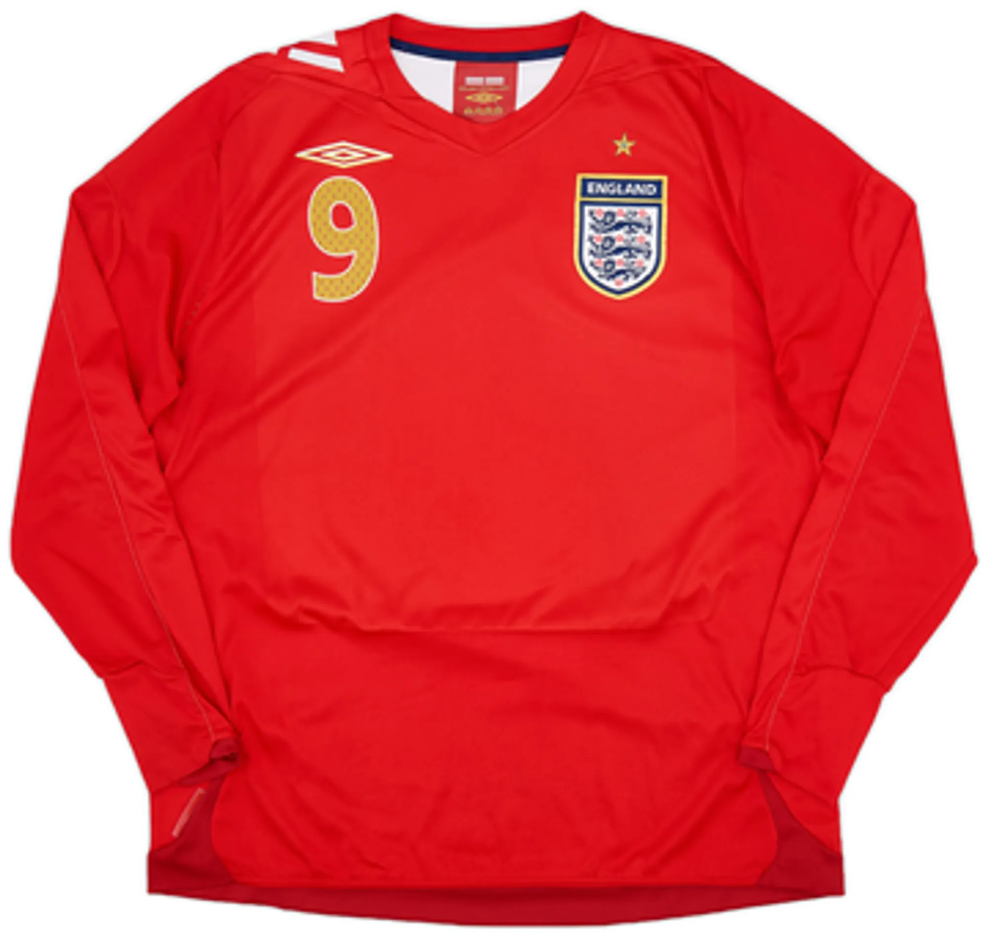 2006-08 England Away L/S Shirt Rooney #9 - 9/10 - (XL)