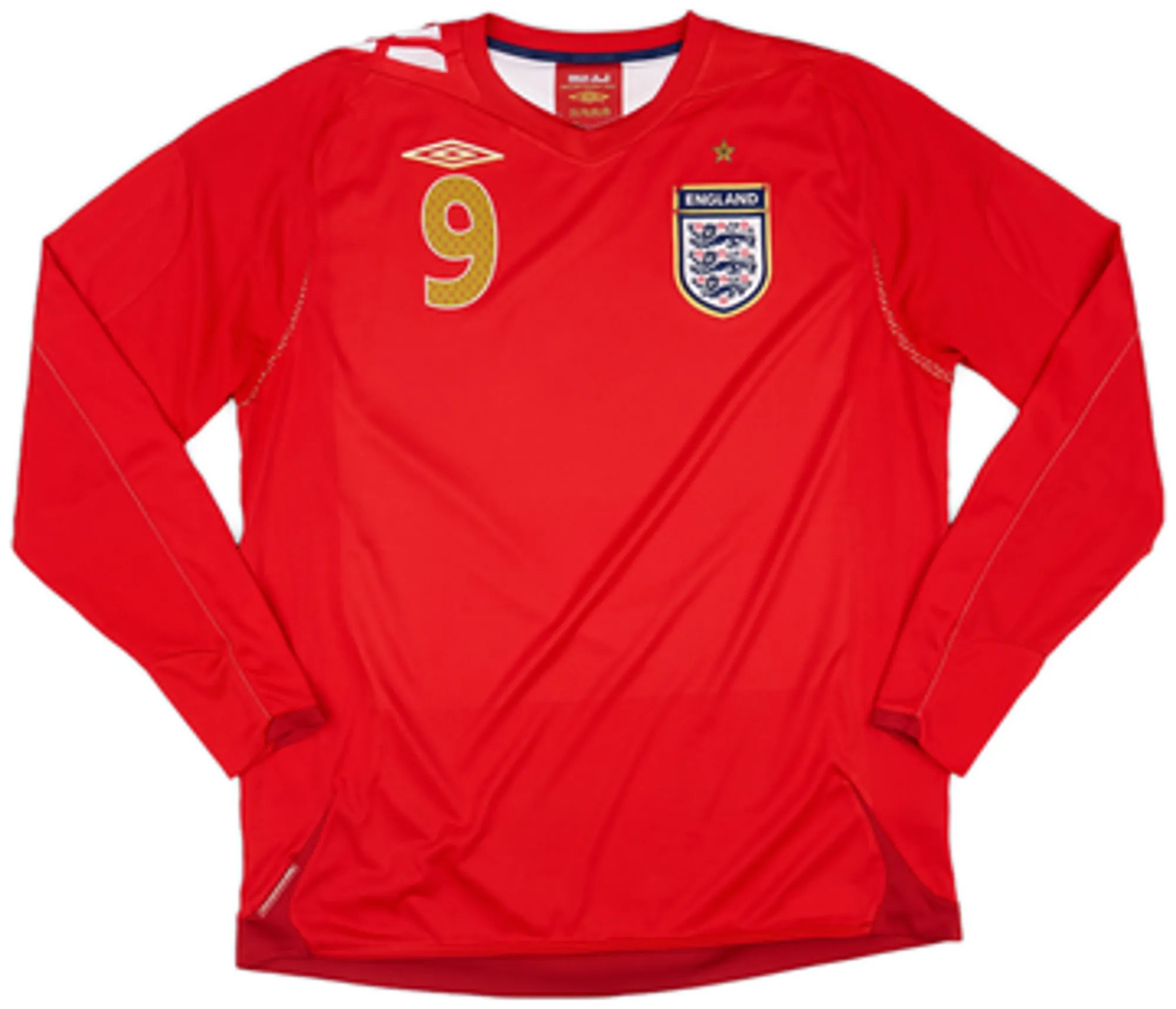 2006-08 England Away L/S Shirt Rooney #9 - 5/10 - (L)