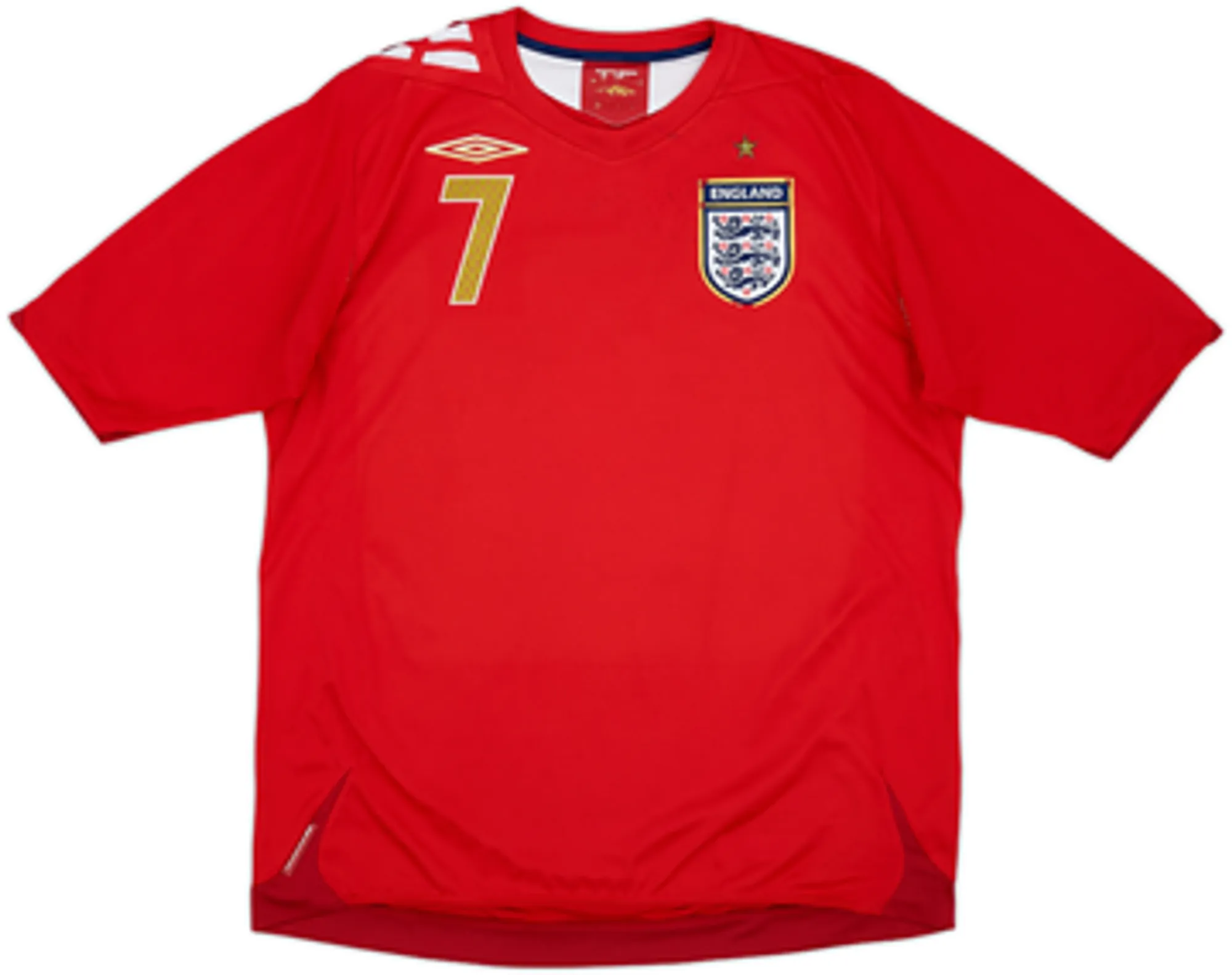 2006-08 England Away Shirt Beckham #7 - 5/10 - (L)