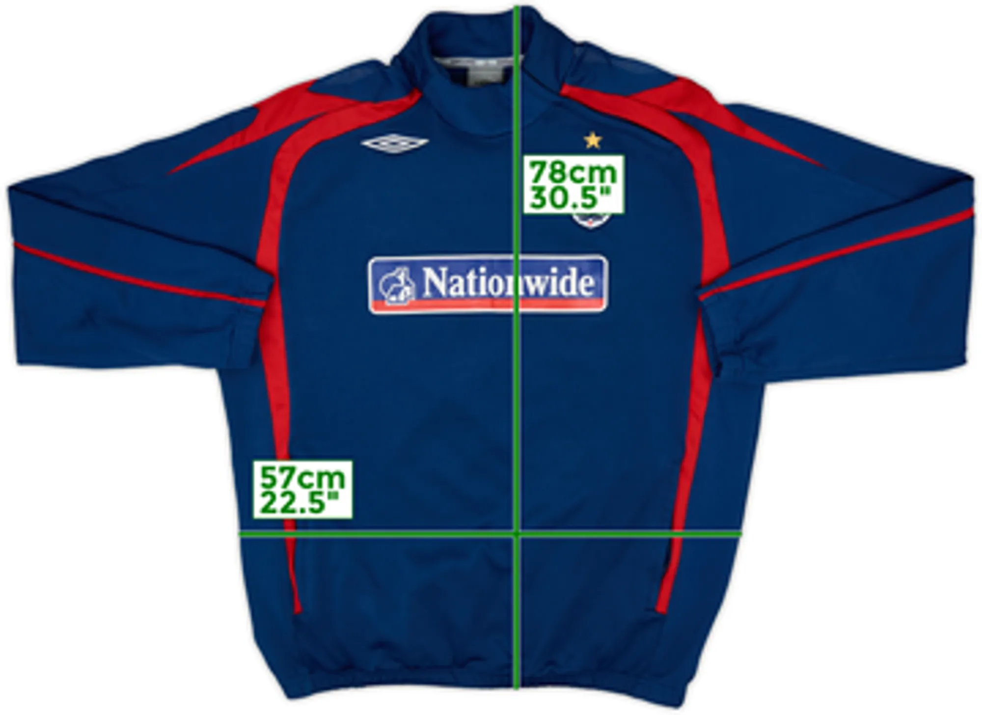 2006-08 England Umbro 1/4 Zip Sweat Top - 7/10 - (XXL)