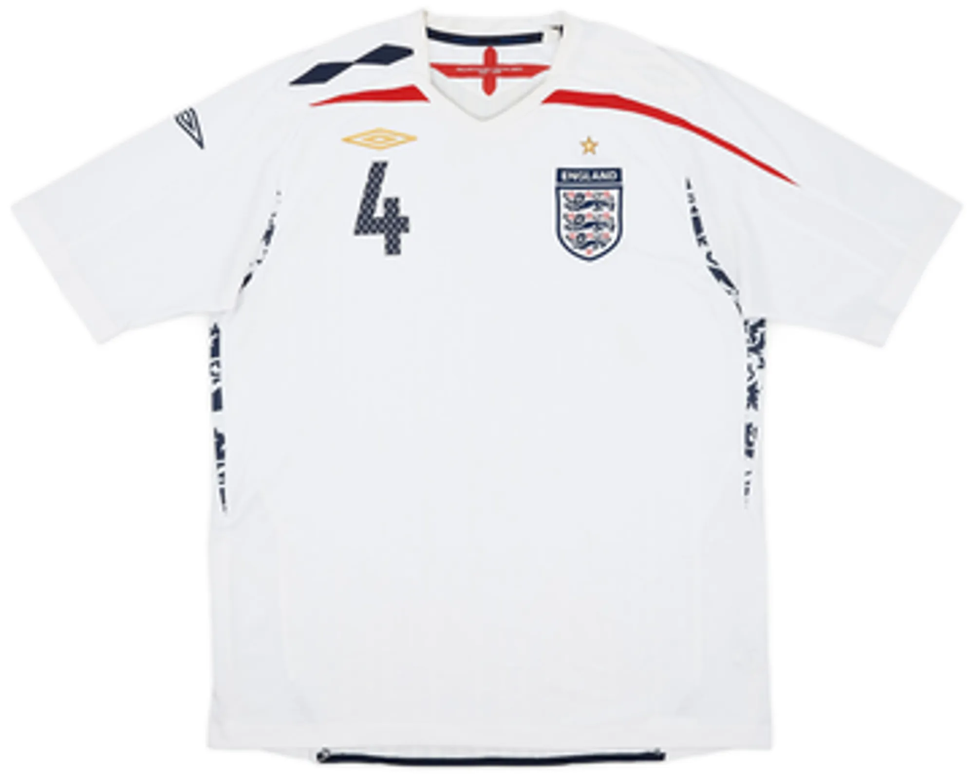 2007-09 England Home Shirt Gerrard #4 - 6/10 - (S)