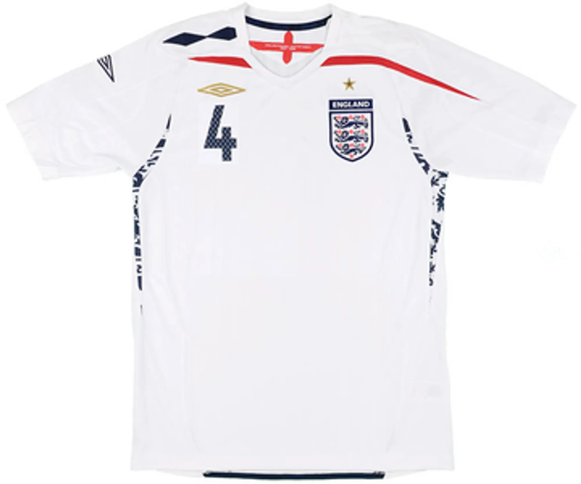 2007-09 England Home Shirt Gerrard #4 - 6/10 - (XXL)