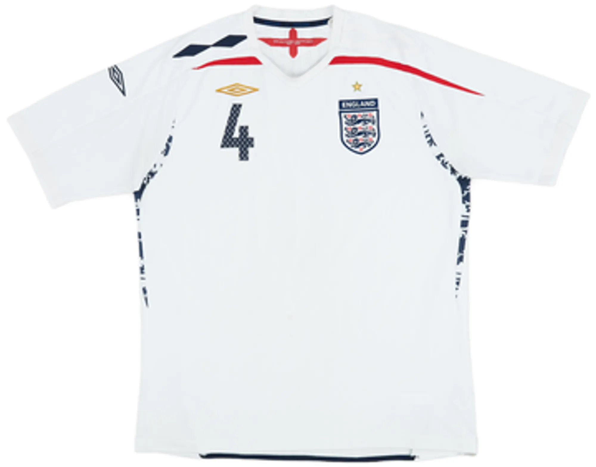 2007-09 England Home Shirt Gerrard #4 - 7/10 - (L)