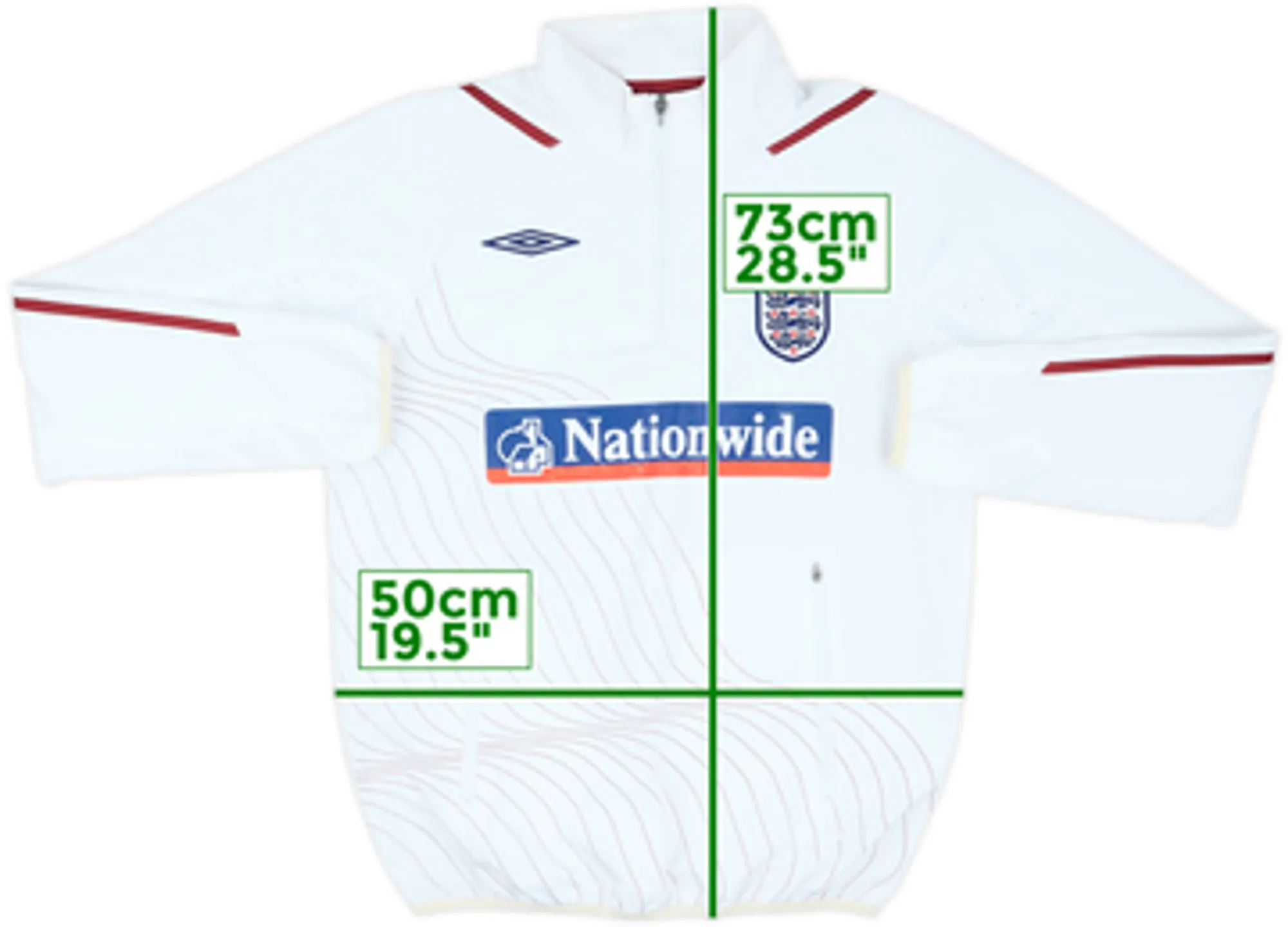 2007-09 England Umbro 1/4 Zip Drill Top - 7/10 - (S)