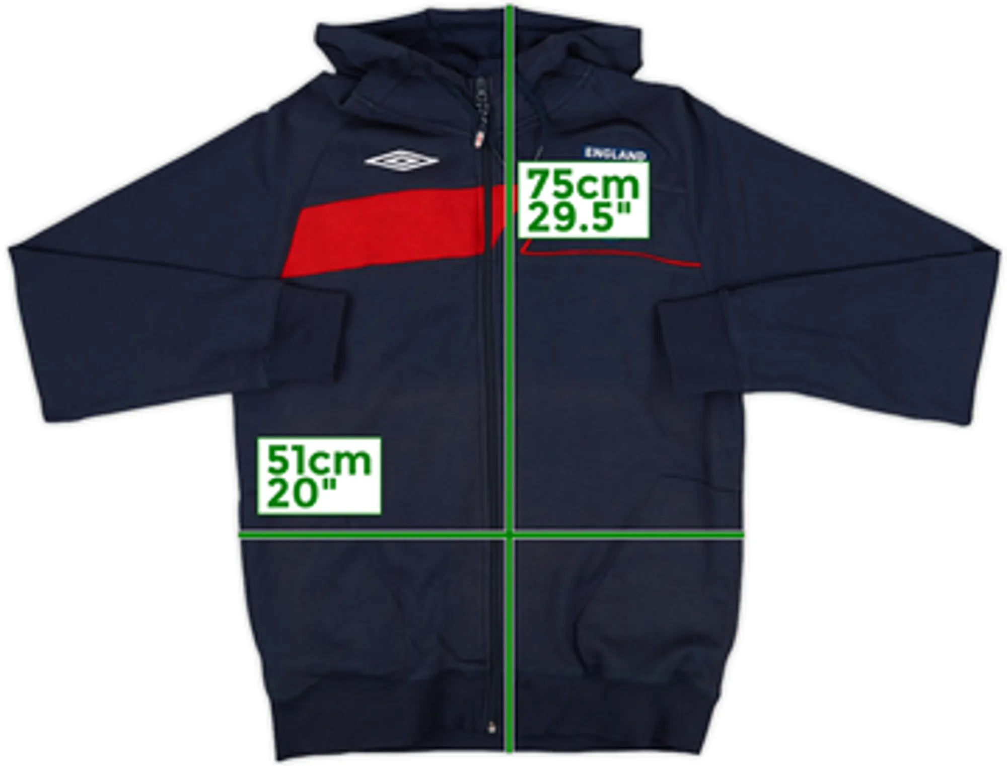 2007-09 England Umbro Hooded Track Jacket - 9/10 - (M)