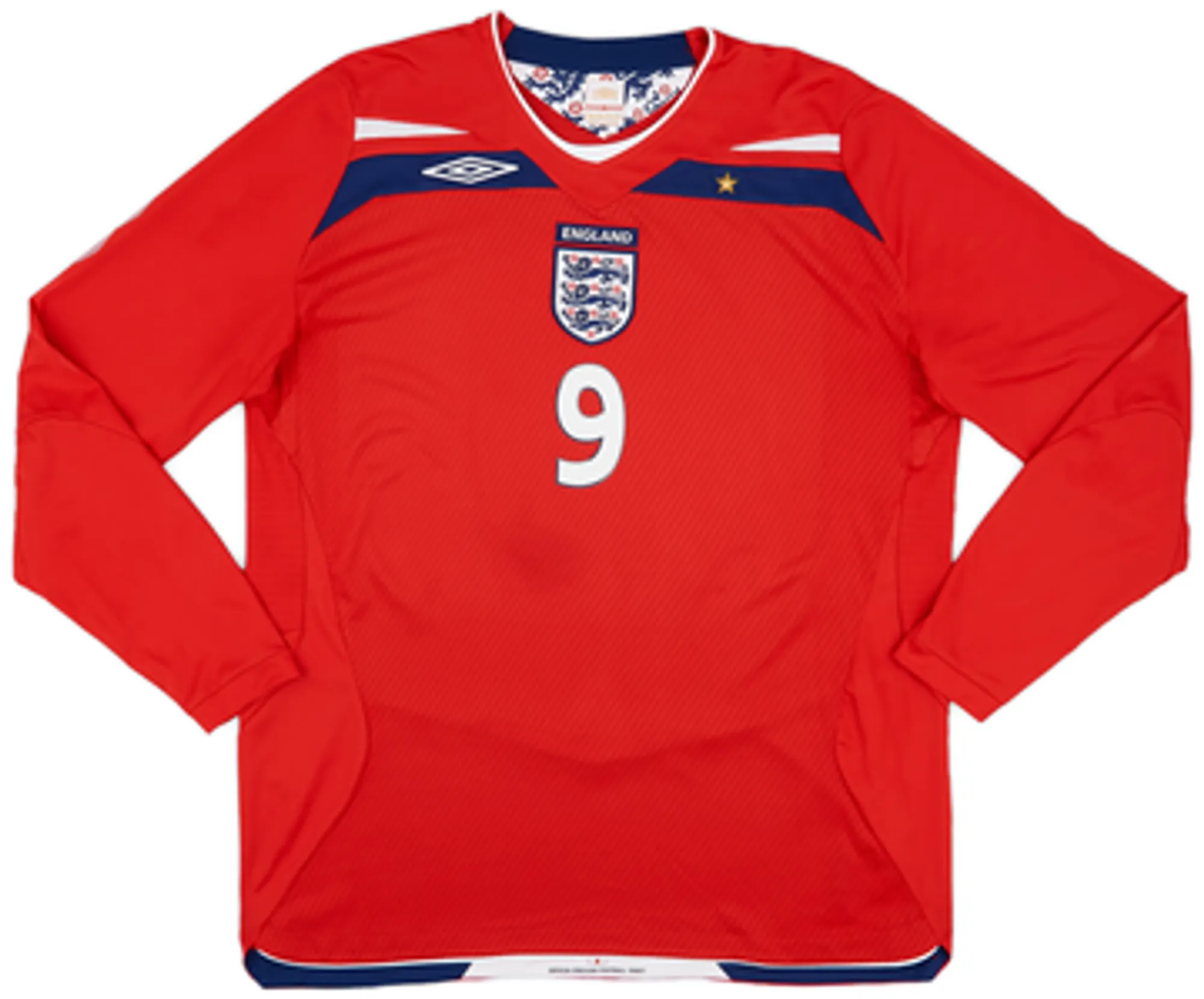 2008-10 England Away L/S Shirt Rooney #9 - 8/10 - (XL)