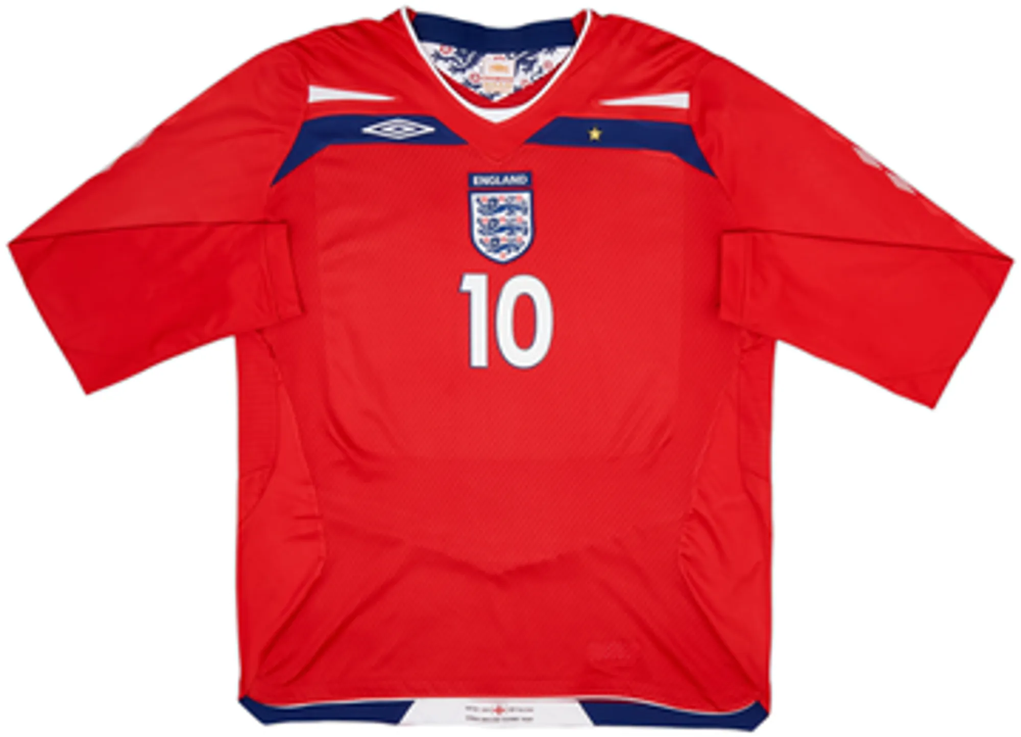 2008-10 England Away L/S Shirt Rooney #10 - 6/10 - (L)