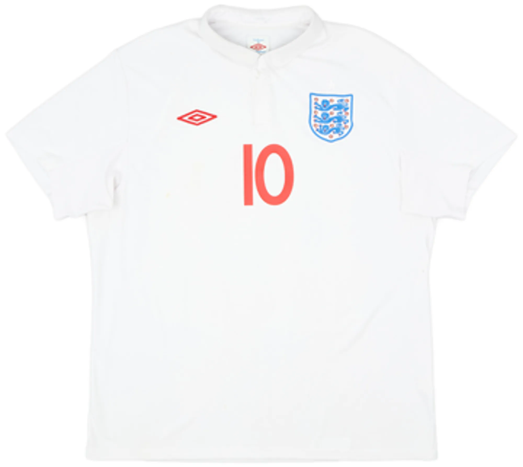 2009-10 England Home Shirt Rooney #10EL