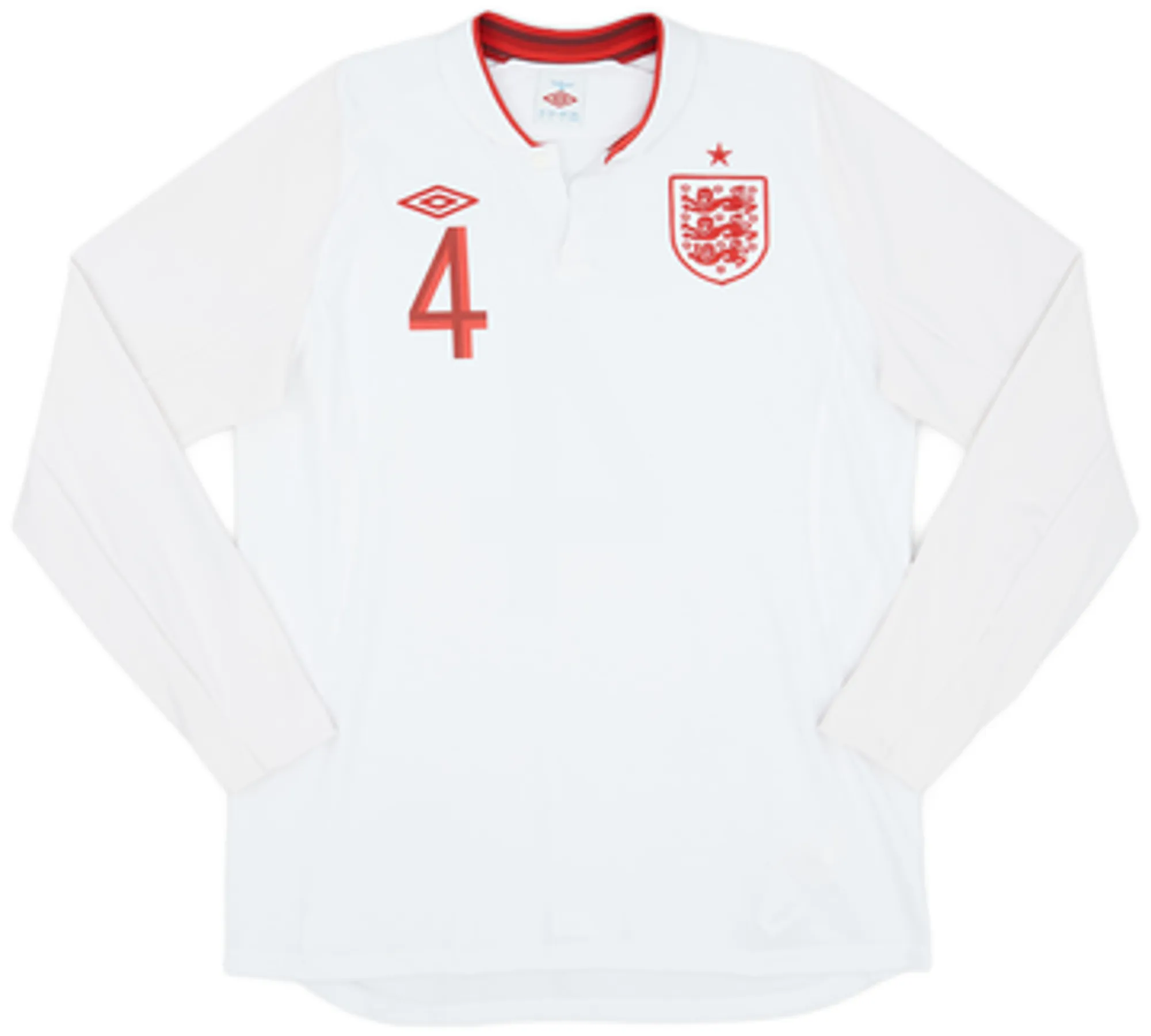 2012-13 England Home L/S Shirt Gerrard #4 - 9/10 - (L)