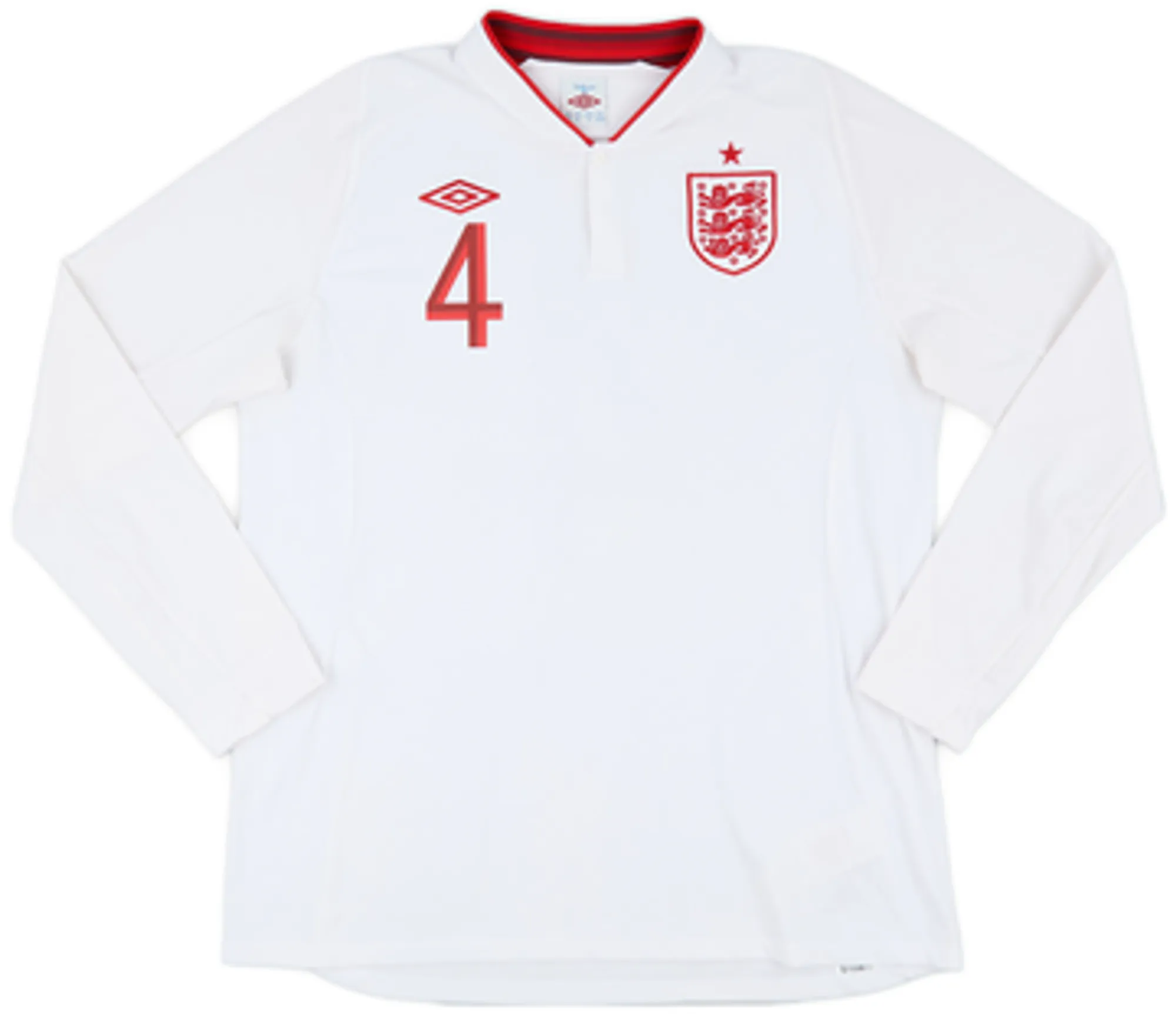 2012-13 England Home L/S Shirt Gerrard #4 - 7/10 - (XL)